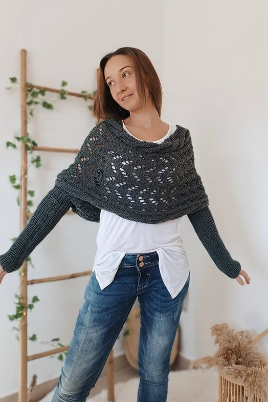 WOMEN’S KNIT SHRUG | OFF-SHOULDER PULLOVER