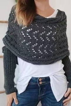 WOMEN’S KNIT SHRUG | OFF-SHOULDER PULLOVER