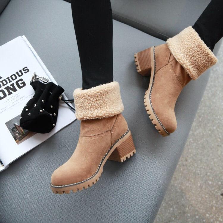 WOMEN’S ANKLE BOOTS | WARM FOLDOVER WINTER DESIGN