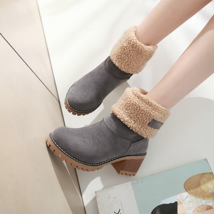 WOMEN’S ANKLE BOOTS | WARM FOLDOVER WINTER DESIGN