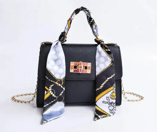 ELEGANCE TOUCH | STRUCTURED CROSSBODY BAG WITH SCARF HANDLE
