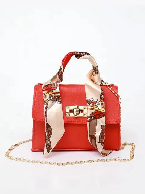 ELEGANCE TOUCH | STRUCTURED CROSSBODY BAG WITH SCARF HANDLE
