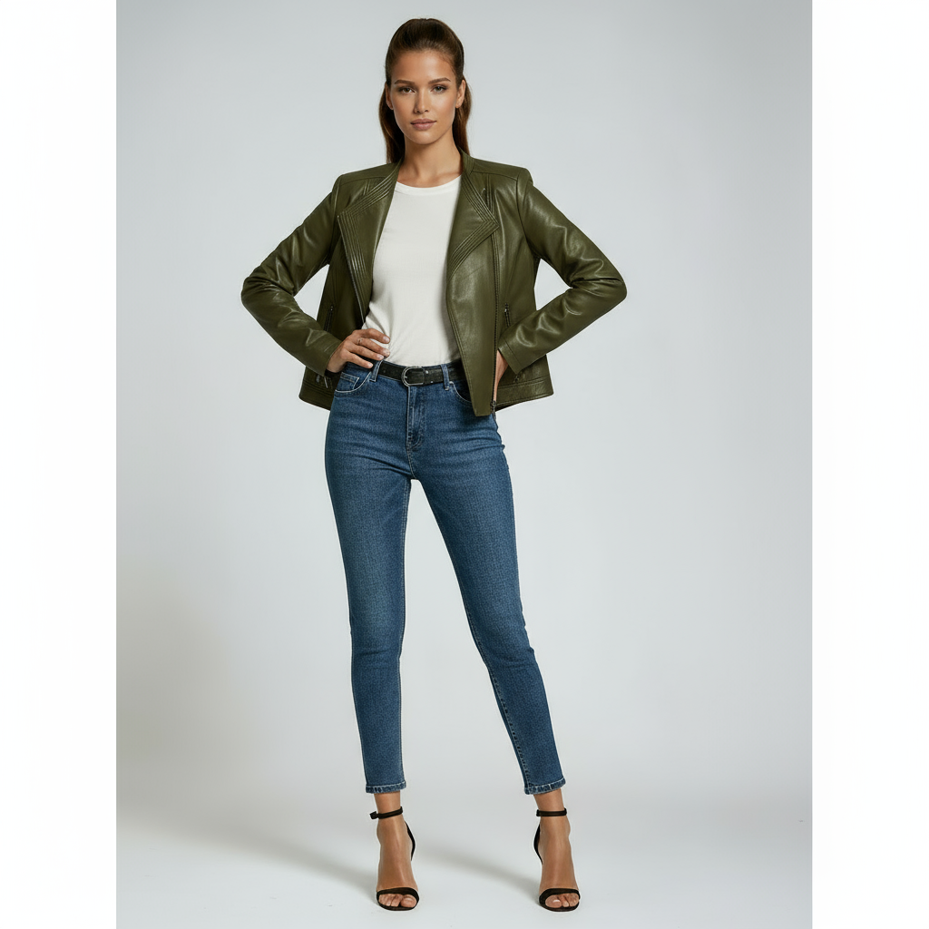 LEATHER WIDE-LAPEL JACKET