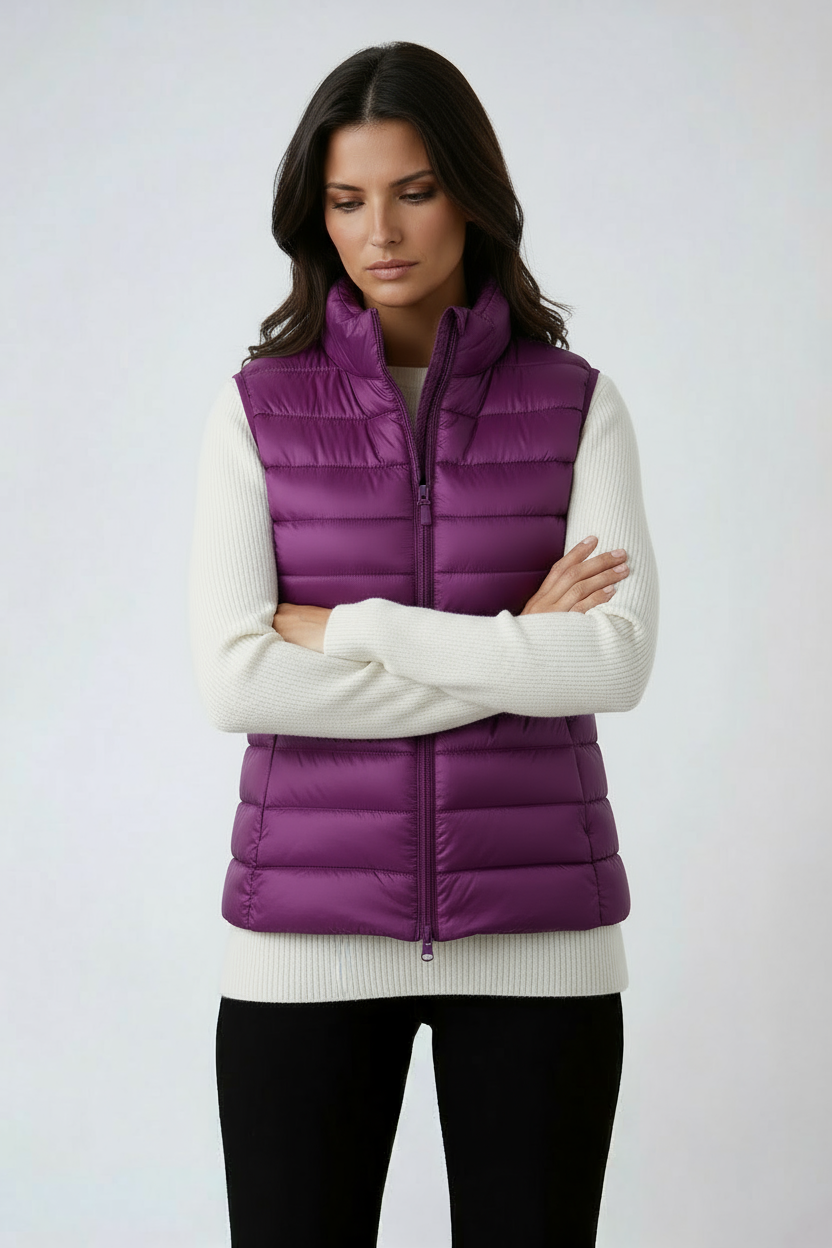 PUFFER GILET – SLEEVELESS HIGH COLLAR