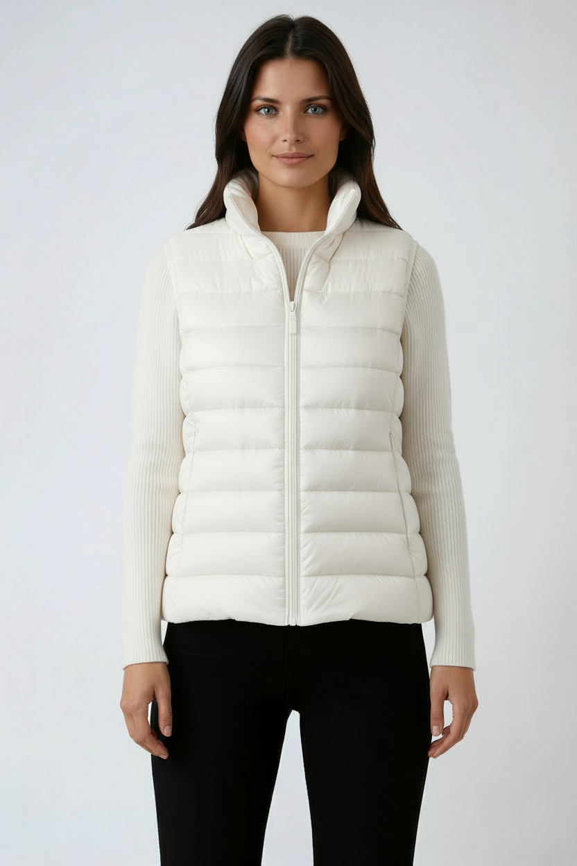 PUFFER GILET – SLEEVELESS HIGH COLLAR