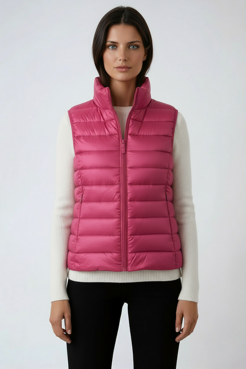 PUFFER GILET – SLEEVELESS HIGH COLLAR