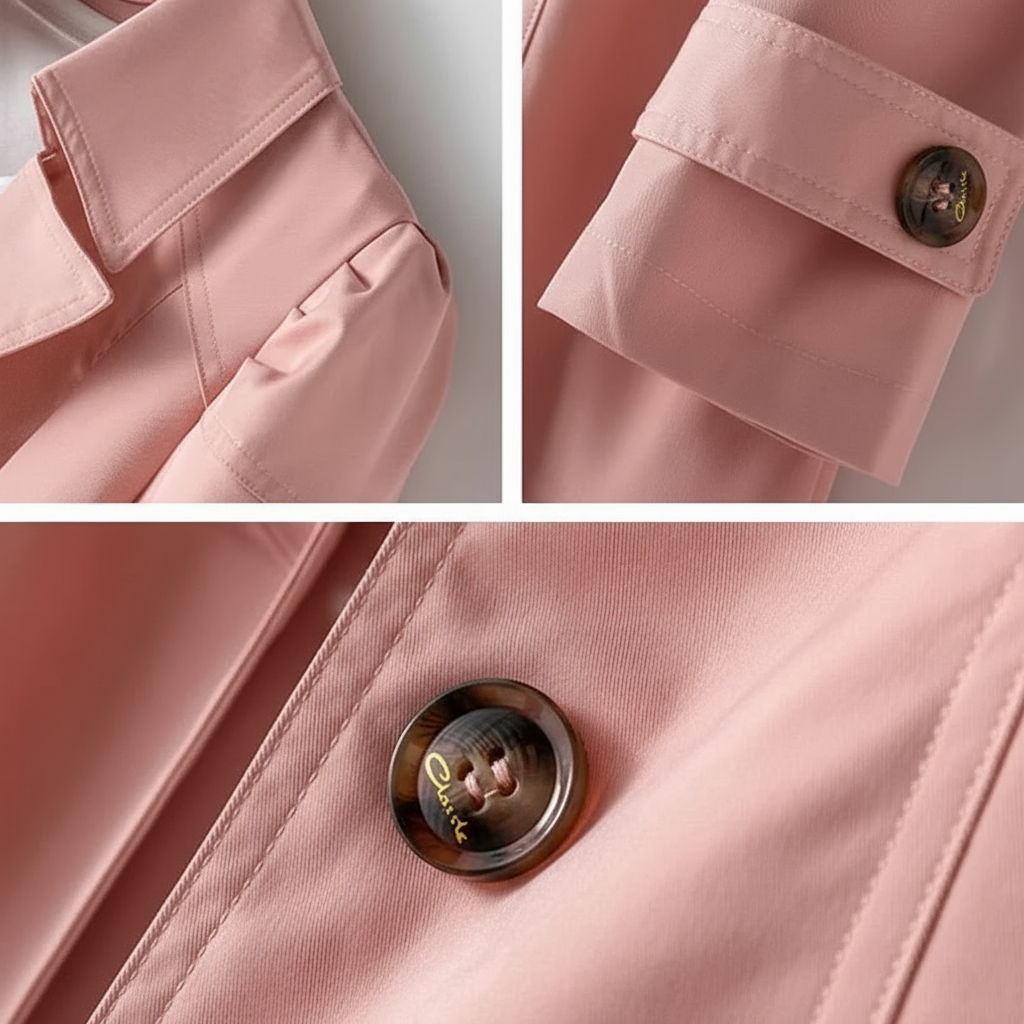 TRENCH COAT | LONG DOUBLE BREASTED COAT WITH BELT