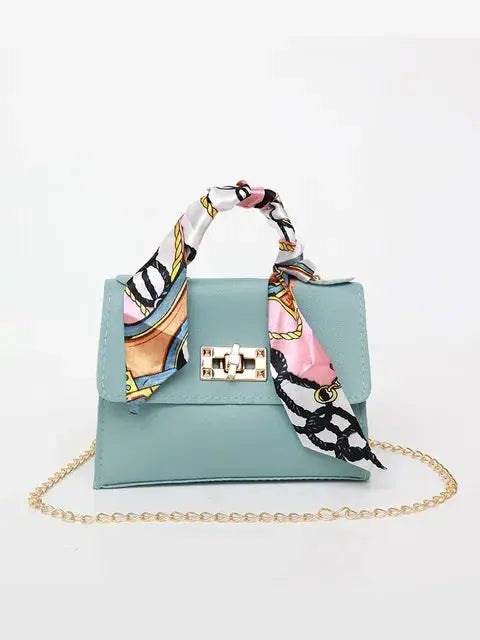 ELEGANCE TOUCH | STRUCTURED CROSSBODY BAG WITH SCARF HANDLE