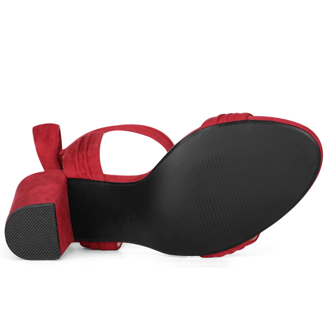 BLOCK HEEL PUMPS | OPEN TOE ANKLE STRAP WITH BOW DETAIL
