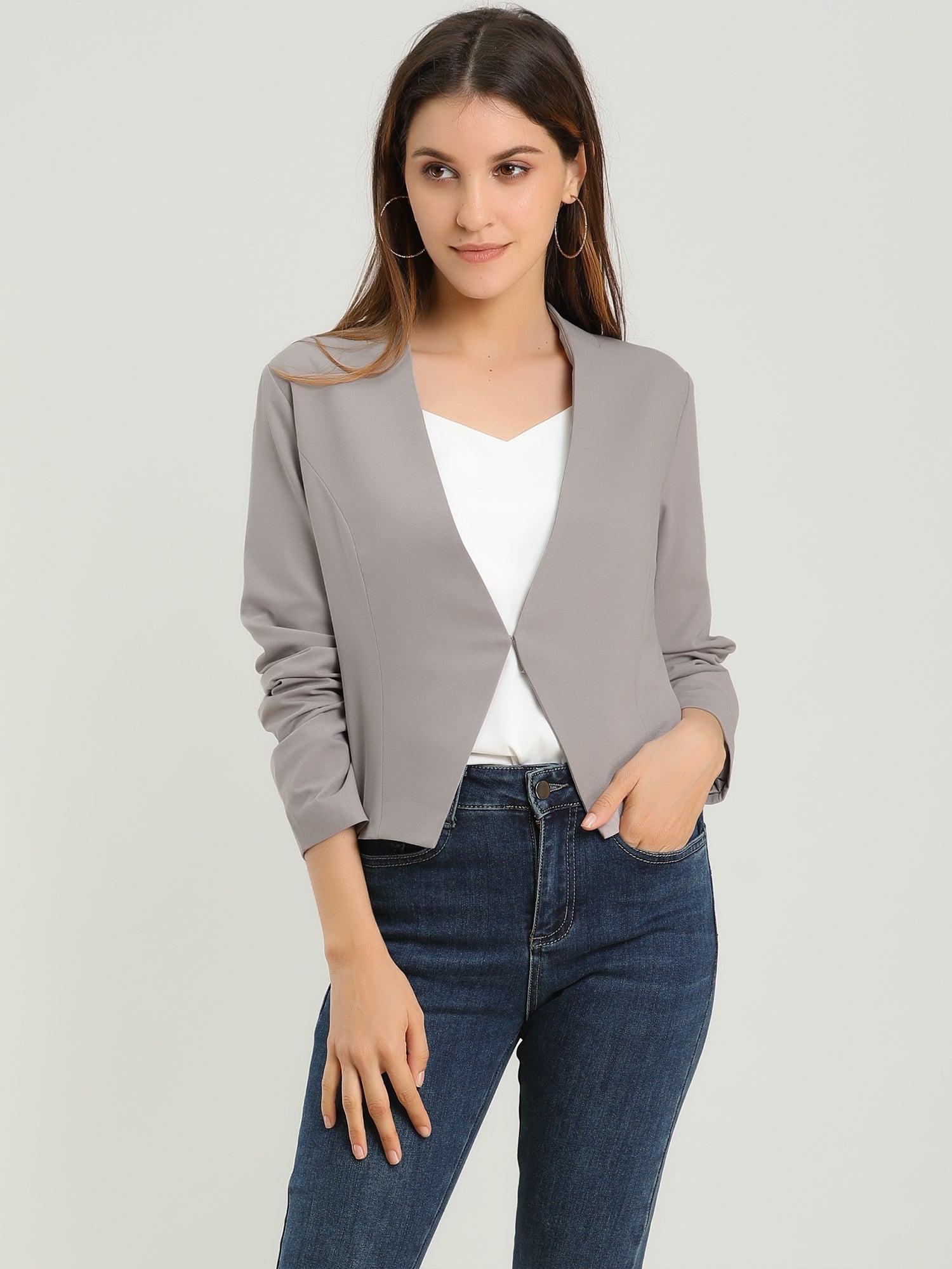 CROPPED OFFICE BLAZER JACKET