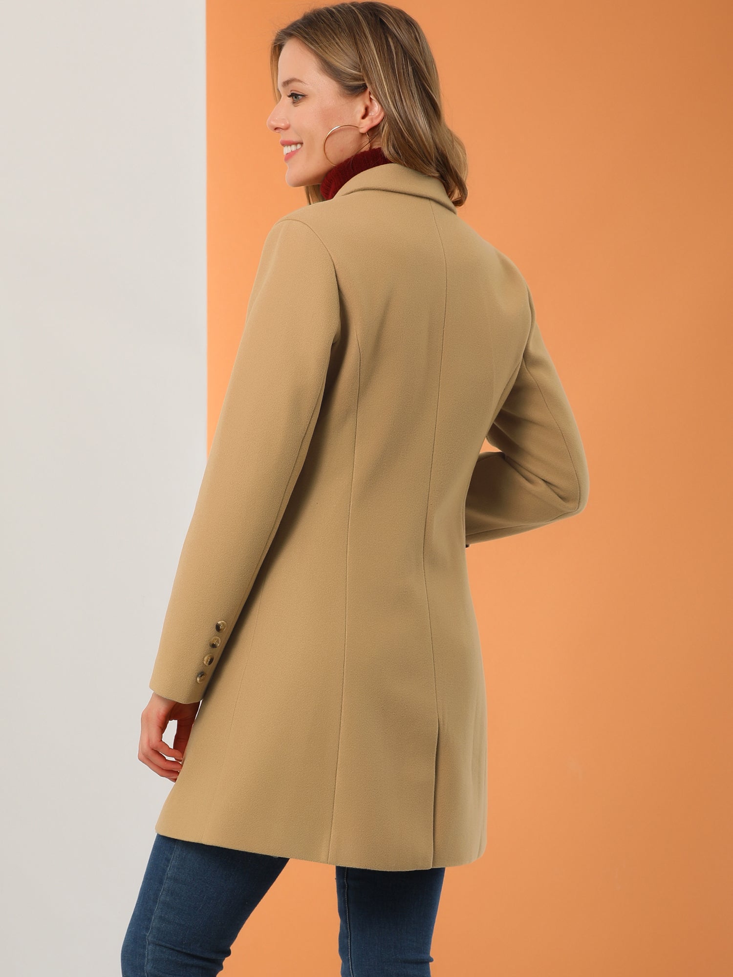 WOMEN’S WOOL COAT | LONG BUTTON WINTER JACKET