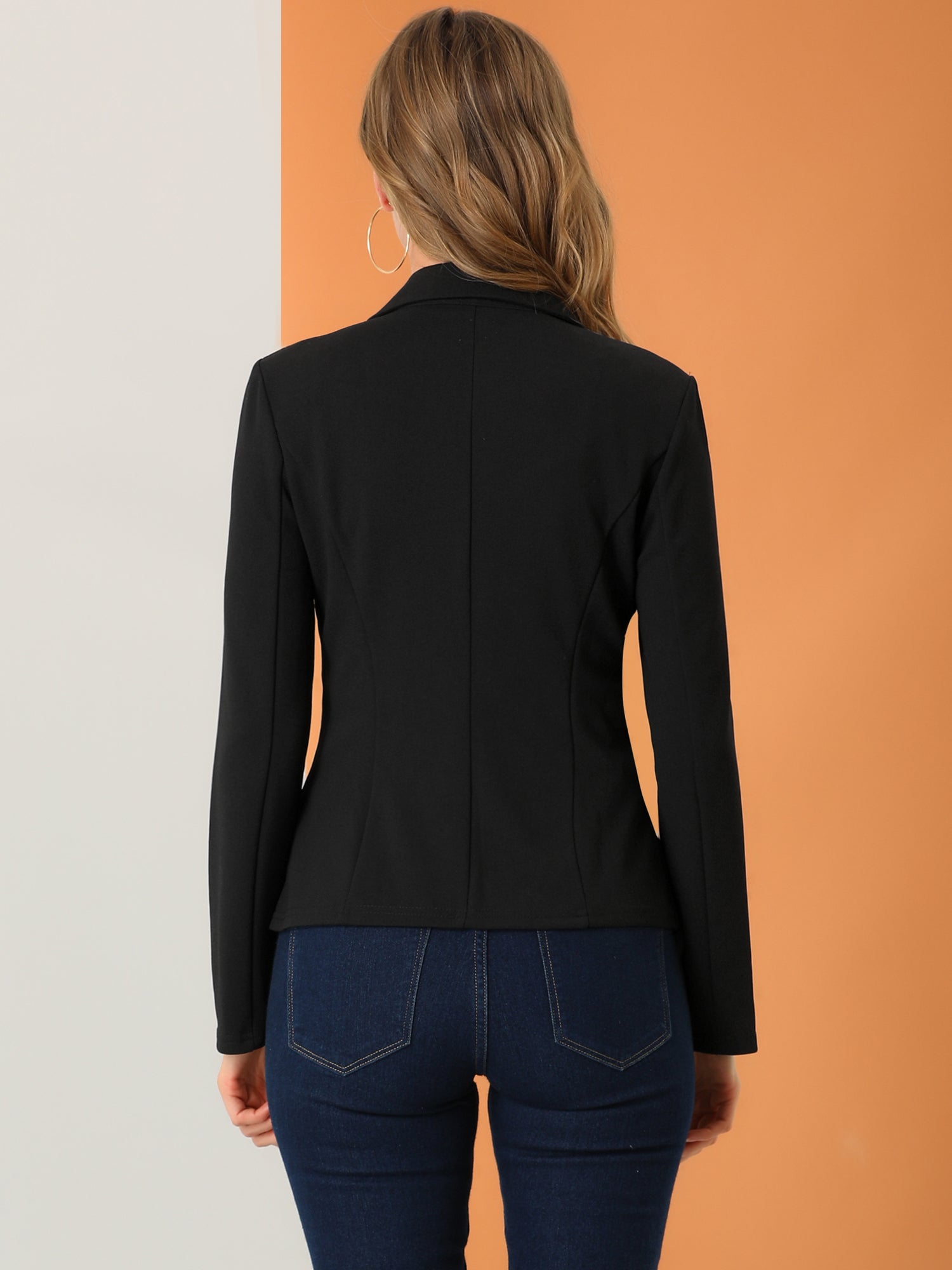 SINGLE-BREASTED STRETCH OFFICE BLAZER