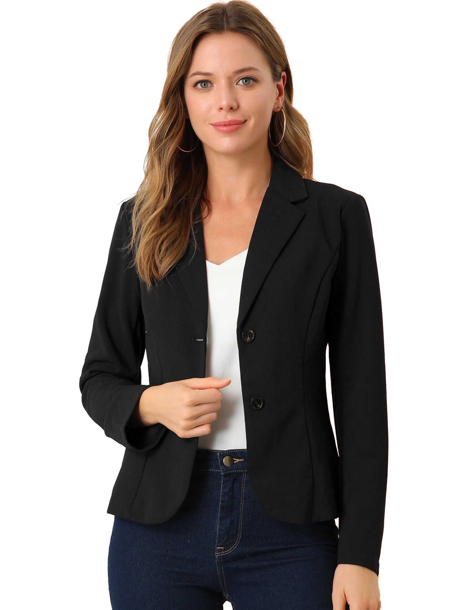SINGLE-BREASTED STRETCH OFFICE BLAZER