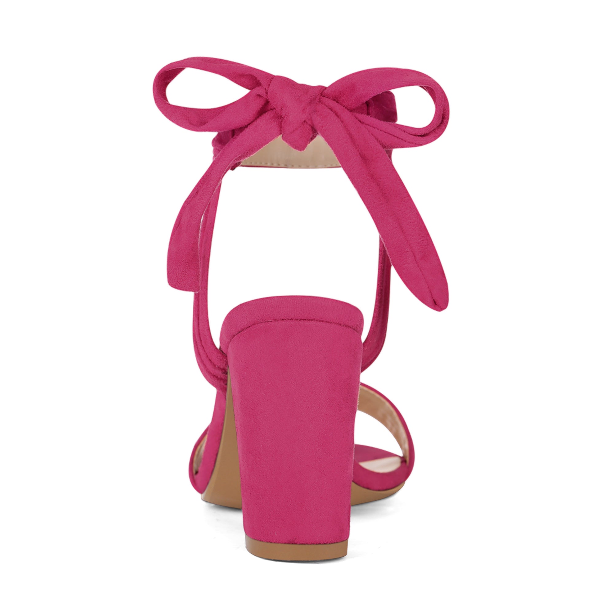 BLOCK HEEL PUMPS | OPEN TOE ANKLE STRAP WITH BOW DETAIL