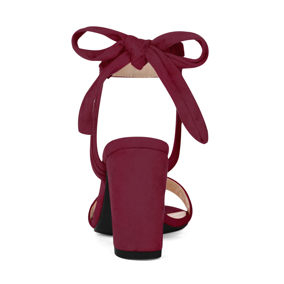 BLOCK HEEL PUMPS | OPEN TOE ANKLE STRAP WITH BOW DETAIL