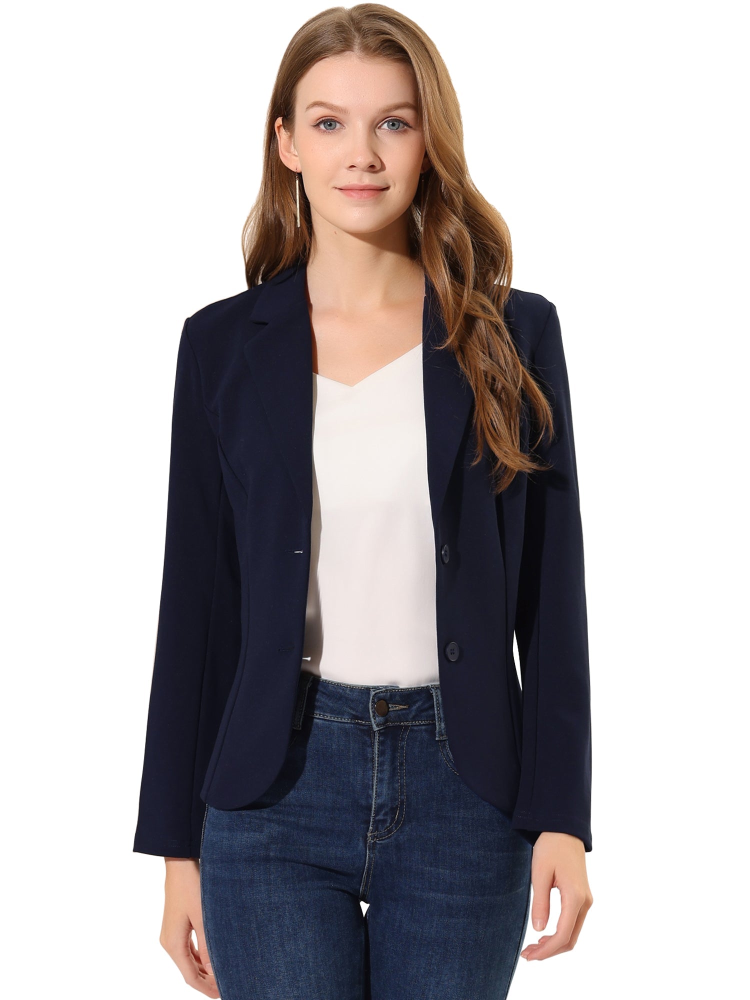 SINGLE-BREASTED STRETCH OFFICE BLAZER