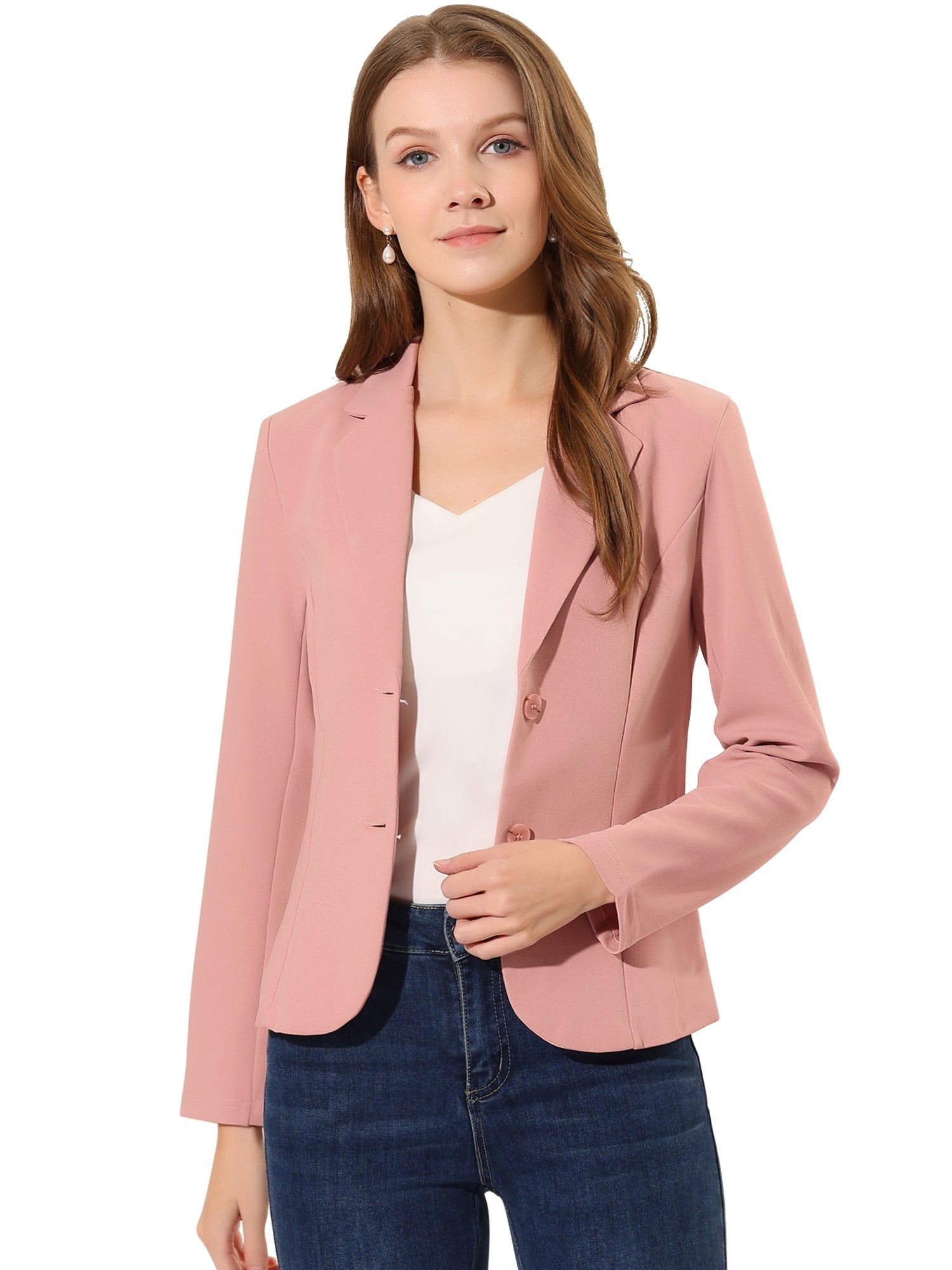 SINGLE-BREASTED STRETCH OFFICE BLAZER