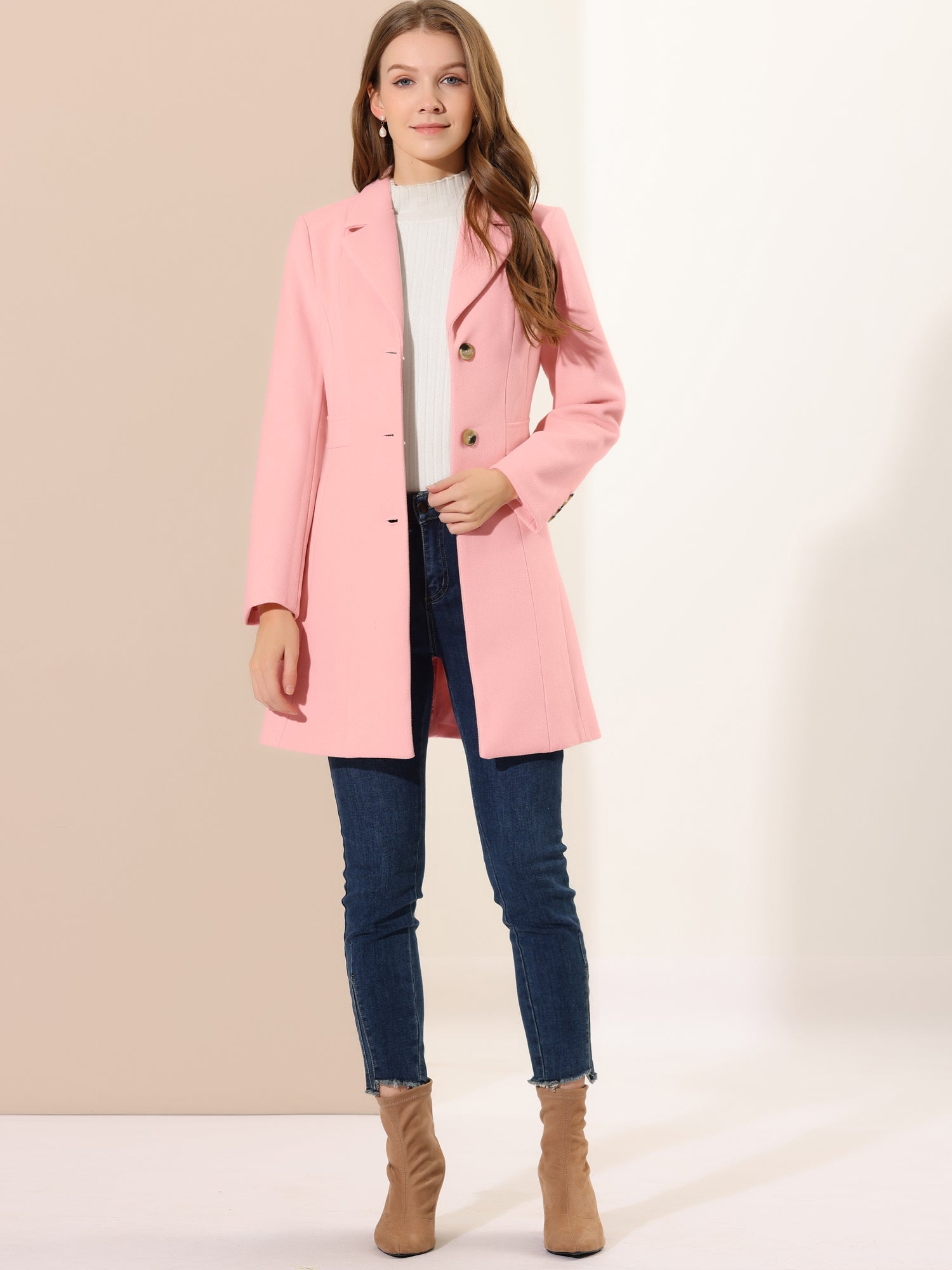WOMEN’S WOOL COAT | LONG BUTTON WINTER JACKET
