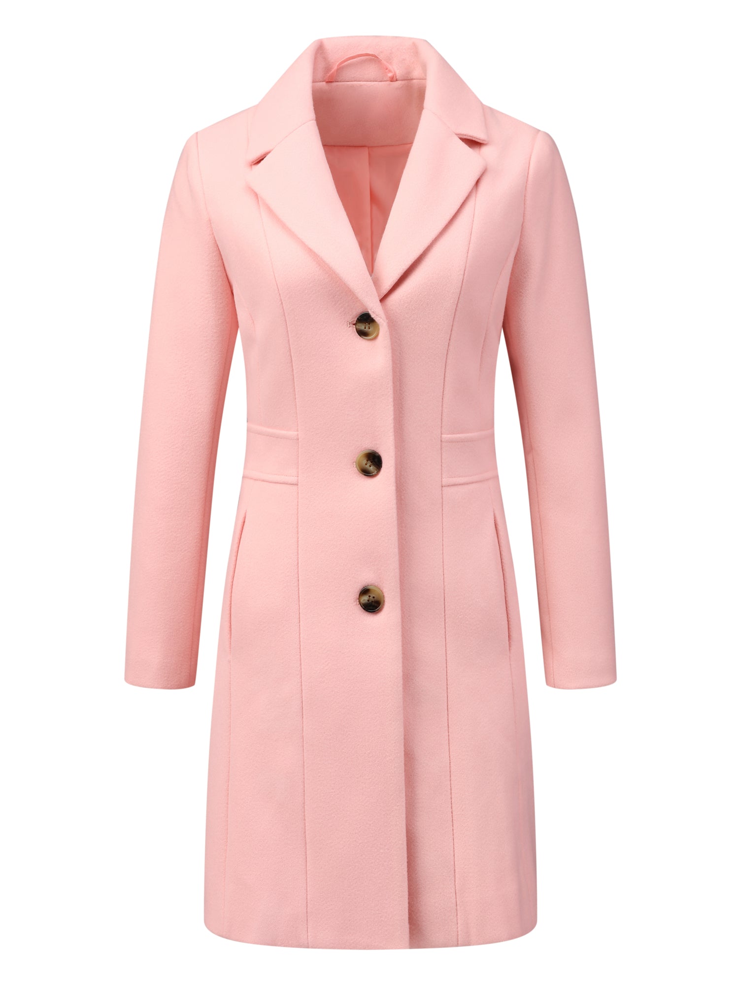 WOMEN’S WOOL COAT | LONG BUTTON WINTER JACKET