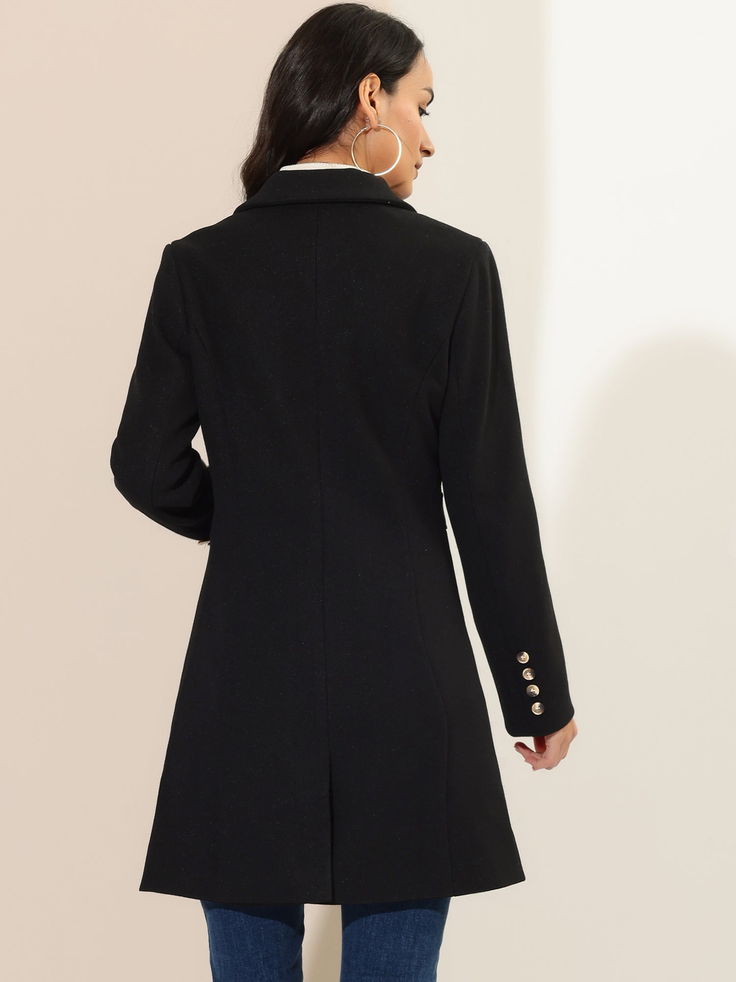 WOMEN’S WOOL COAT | LONG BUTTON WINTER JACKET