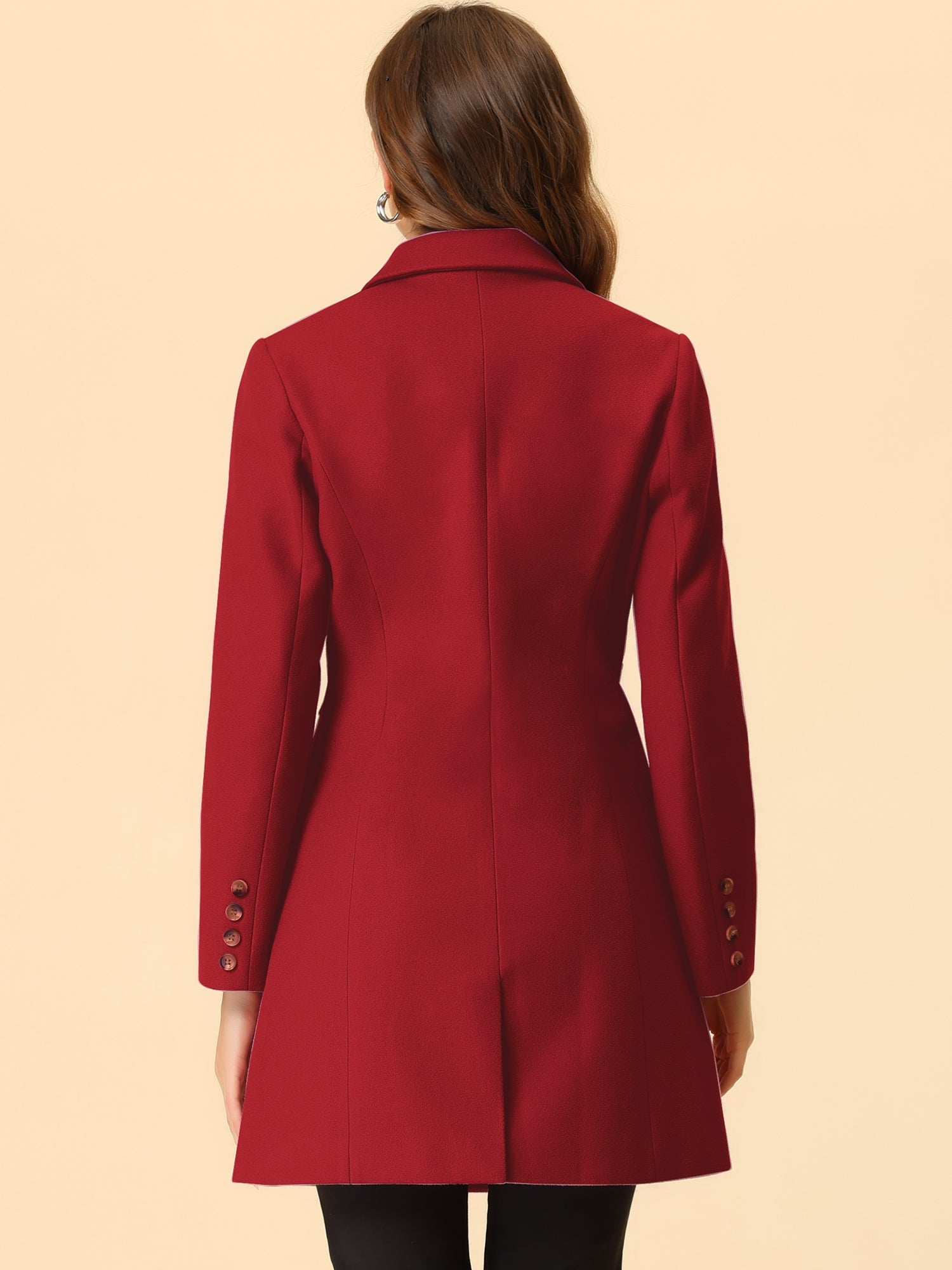 WOMEN’S WOOL COAT | LONG BUTTON WINTER JACKET