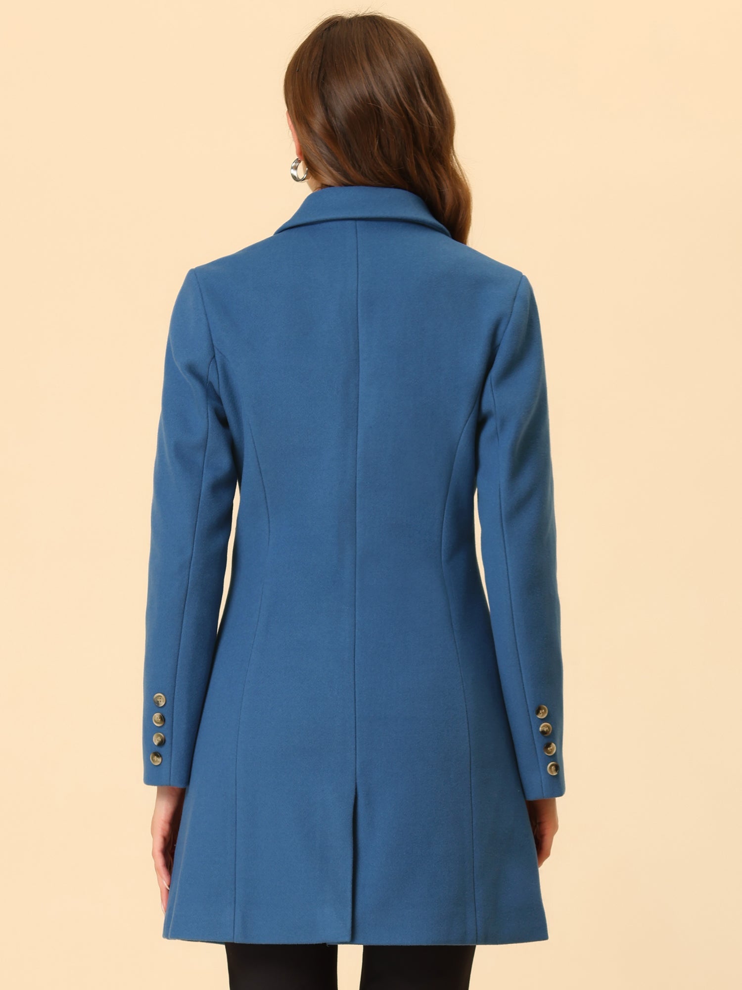 WOMEN’S WOOL COAT | LONG BUTTON WINTER JACKET