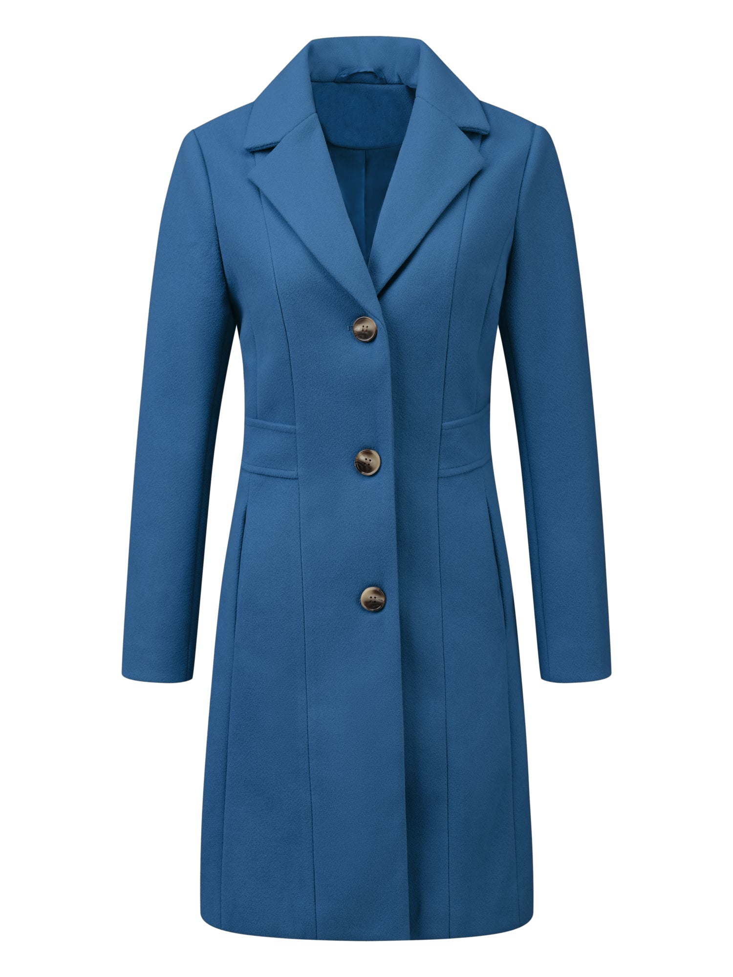 WOMEN’S WOOL COAT | LONG BUTTON WINTER JACKET