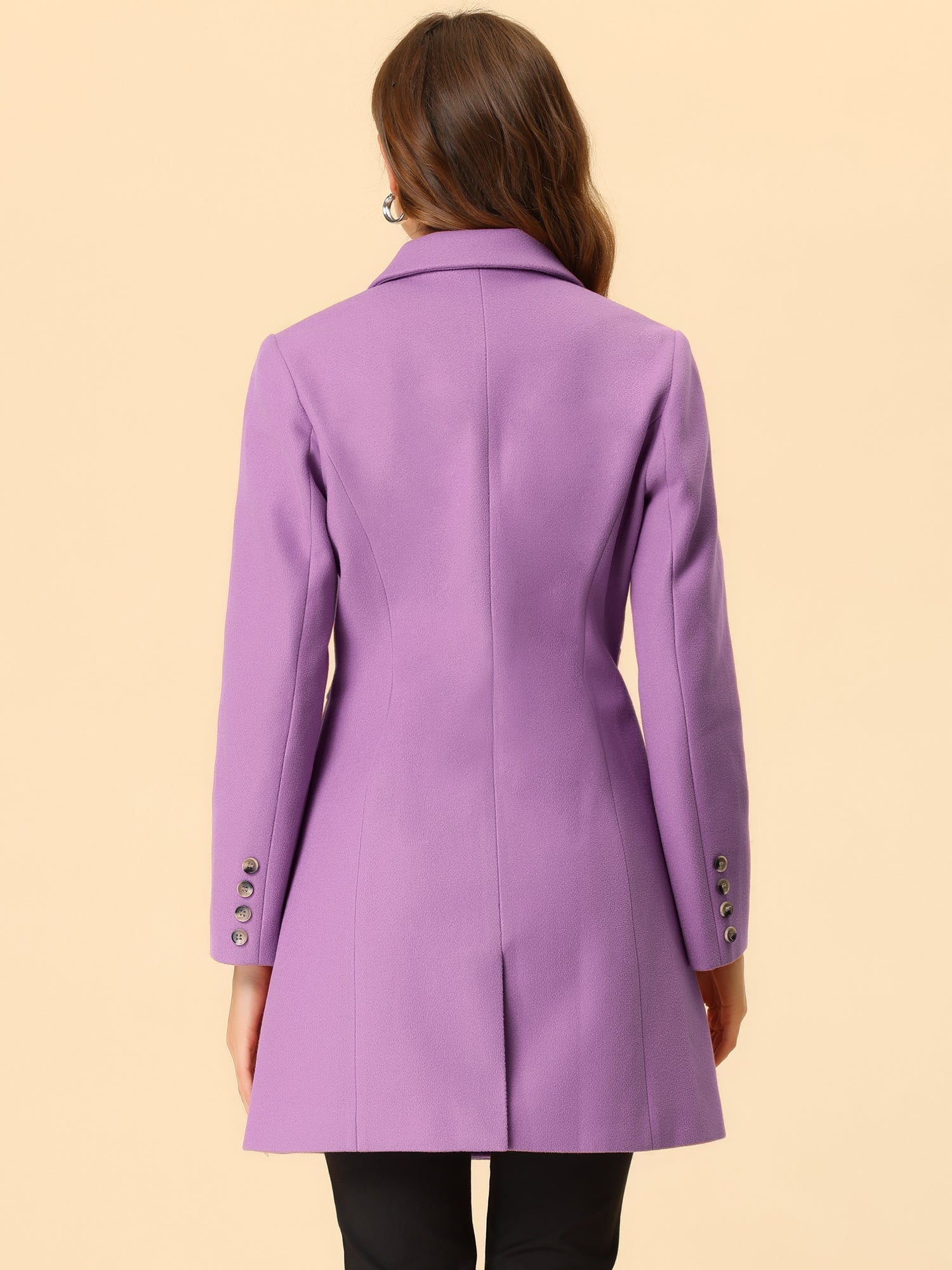 WOMEN’S WOOL COAT | LONG BUTTON WINTER JACKET