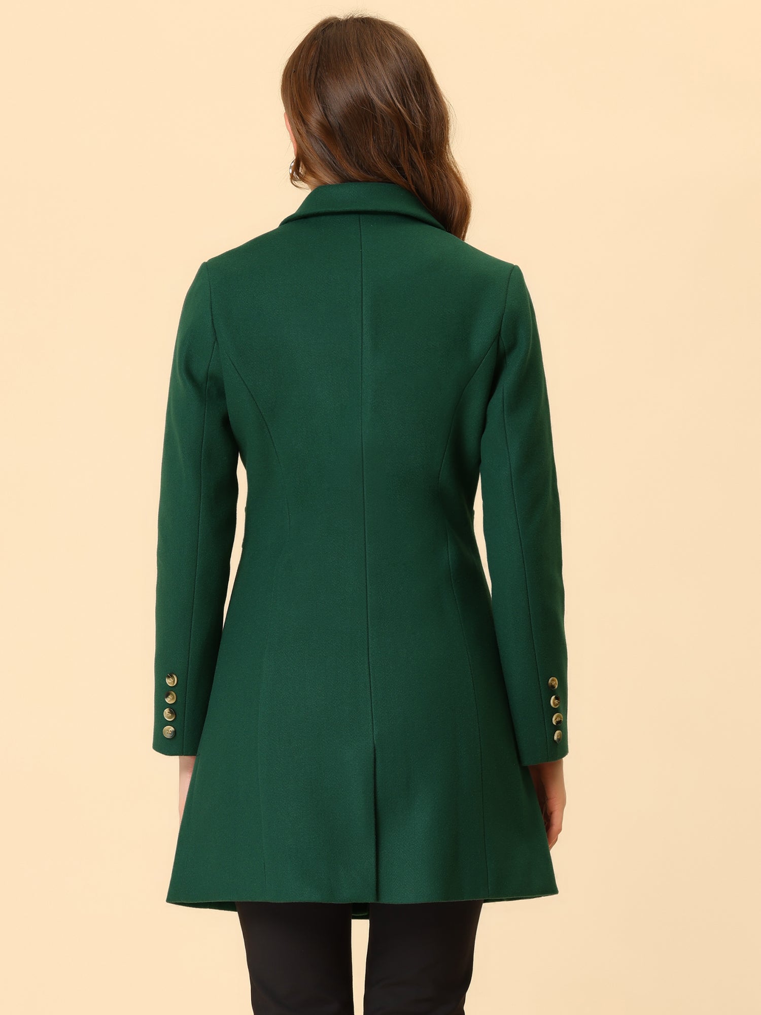 WOMEN’S WOOL COAT | LONG BUTTON WINTER JACKET