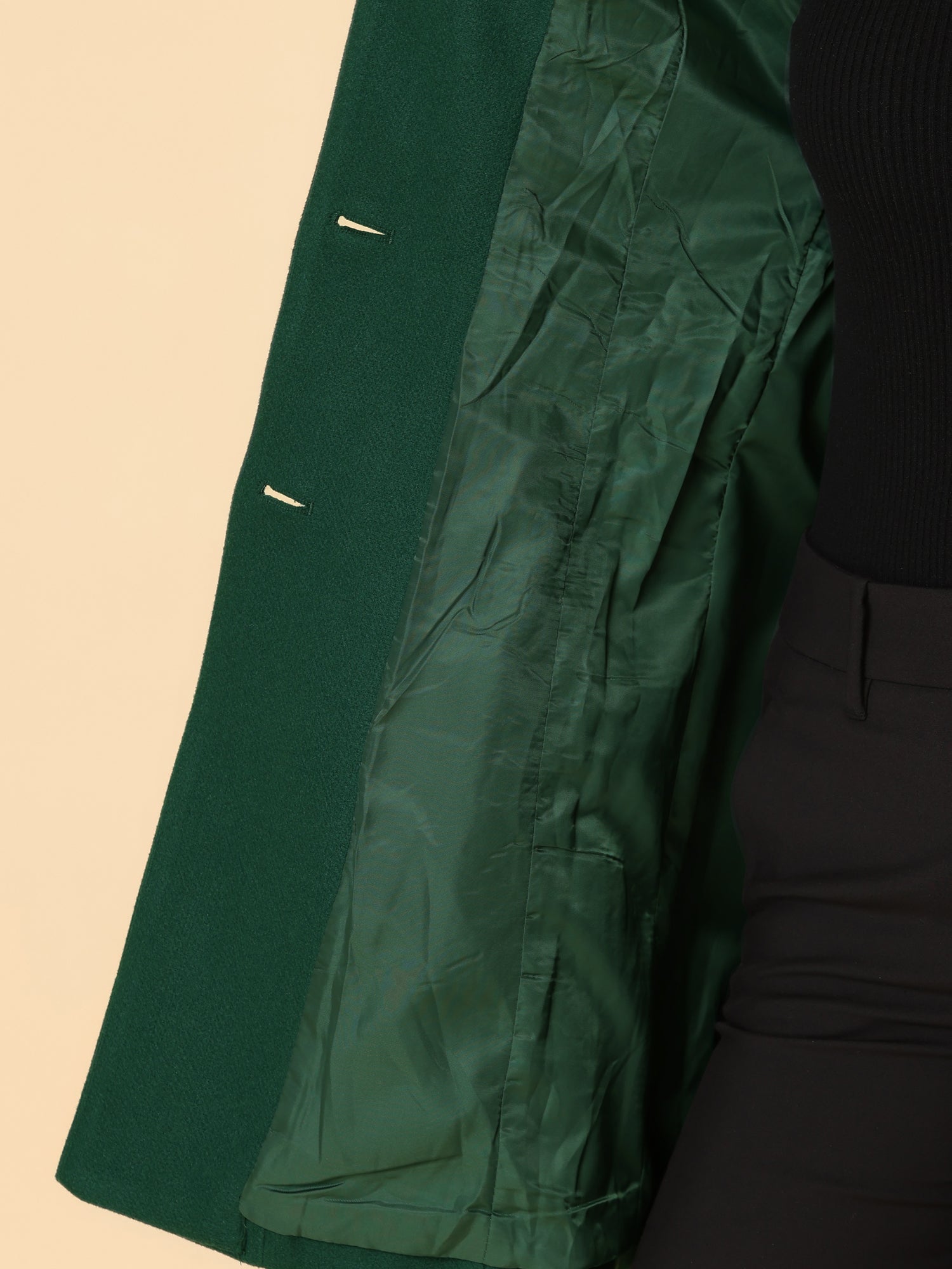 WOMEN’S WOOL COAT | LONG BUTTON WINTER JACKET