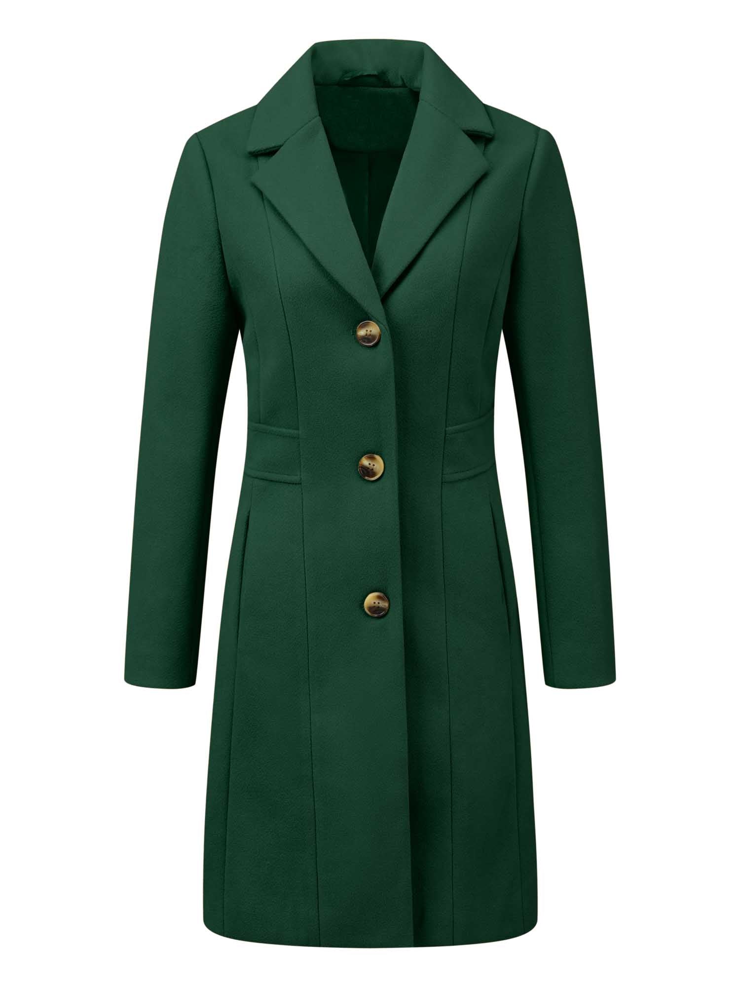 WOMEN’S WOOL COAT | LONG BUTTON WINTER JACKET