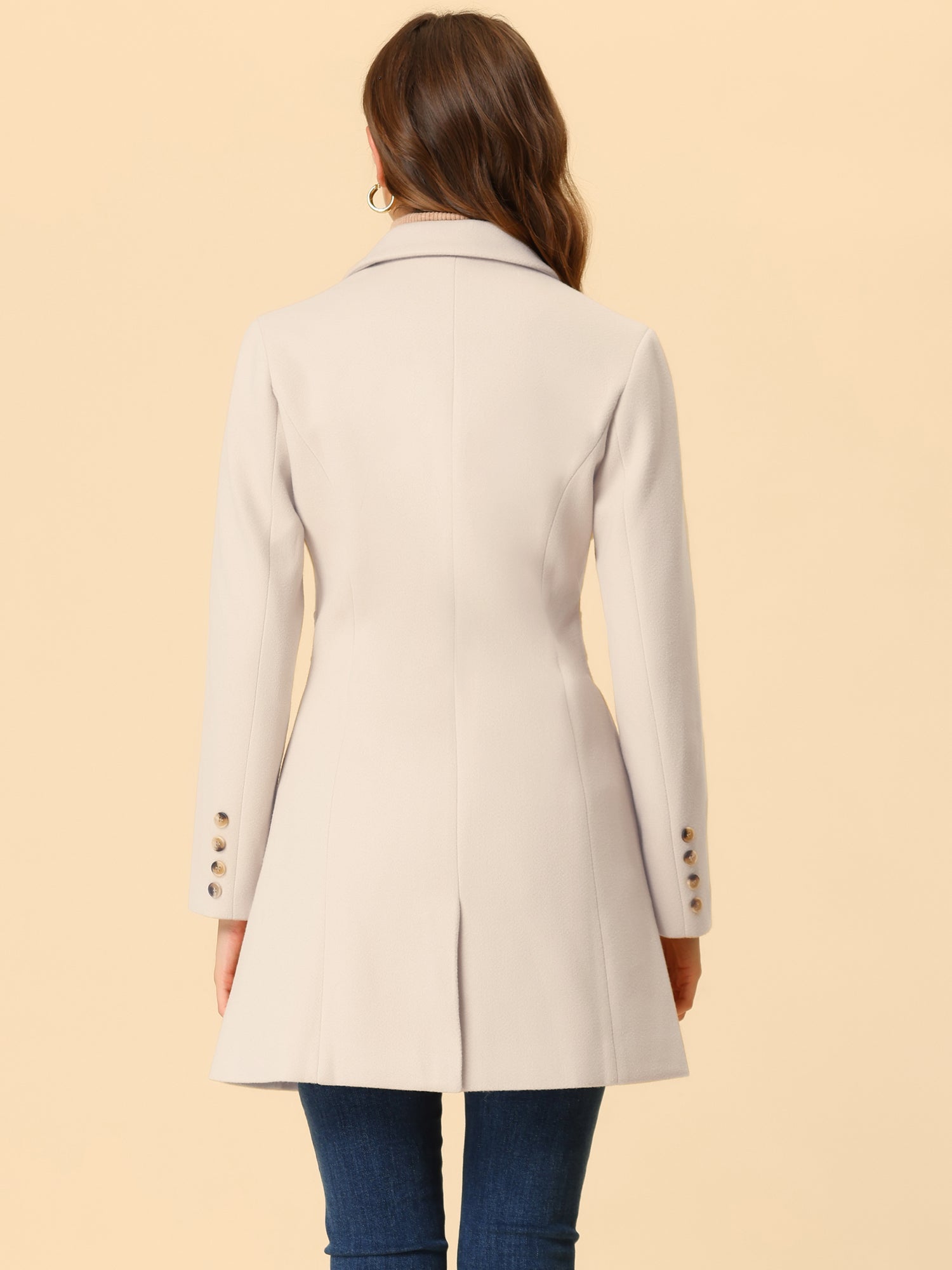 WOMEN’S WOOL COAT | LONG BUTTON WINTER JACKET