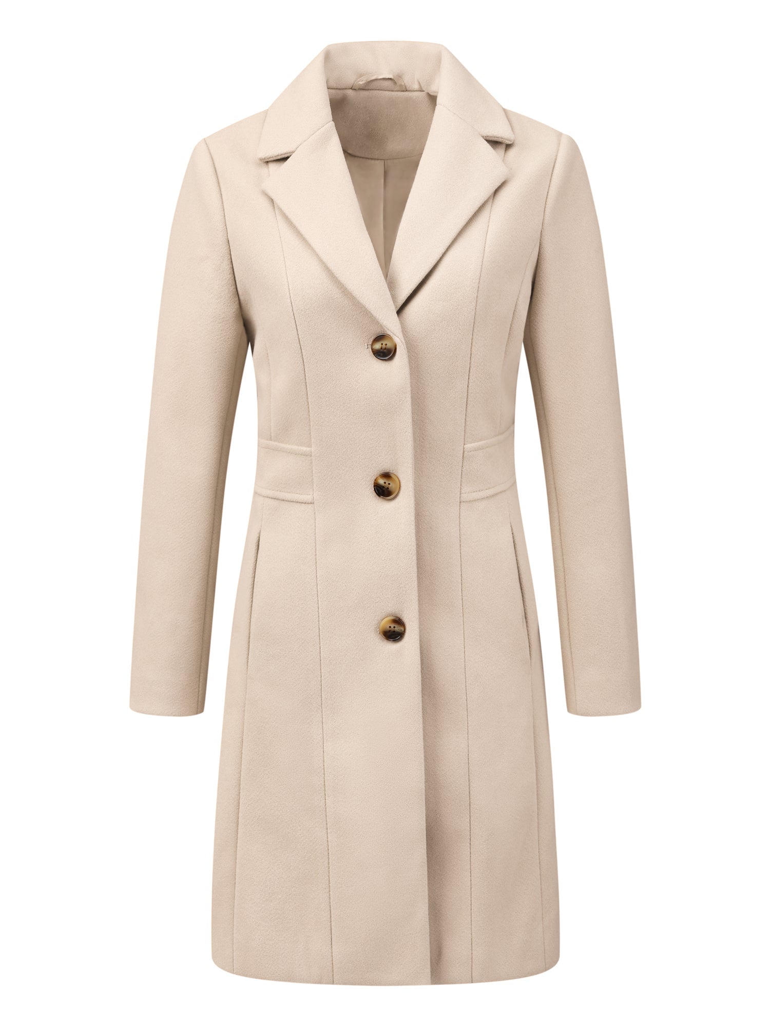 WOMEN’S WOOL COAT | LONG BUTTON WINTER JACKET