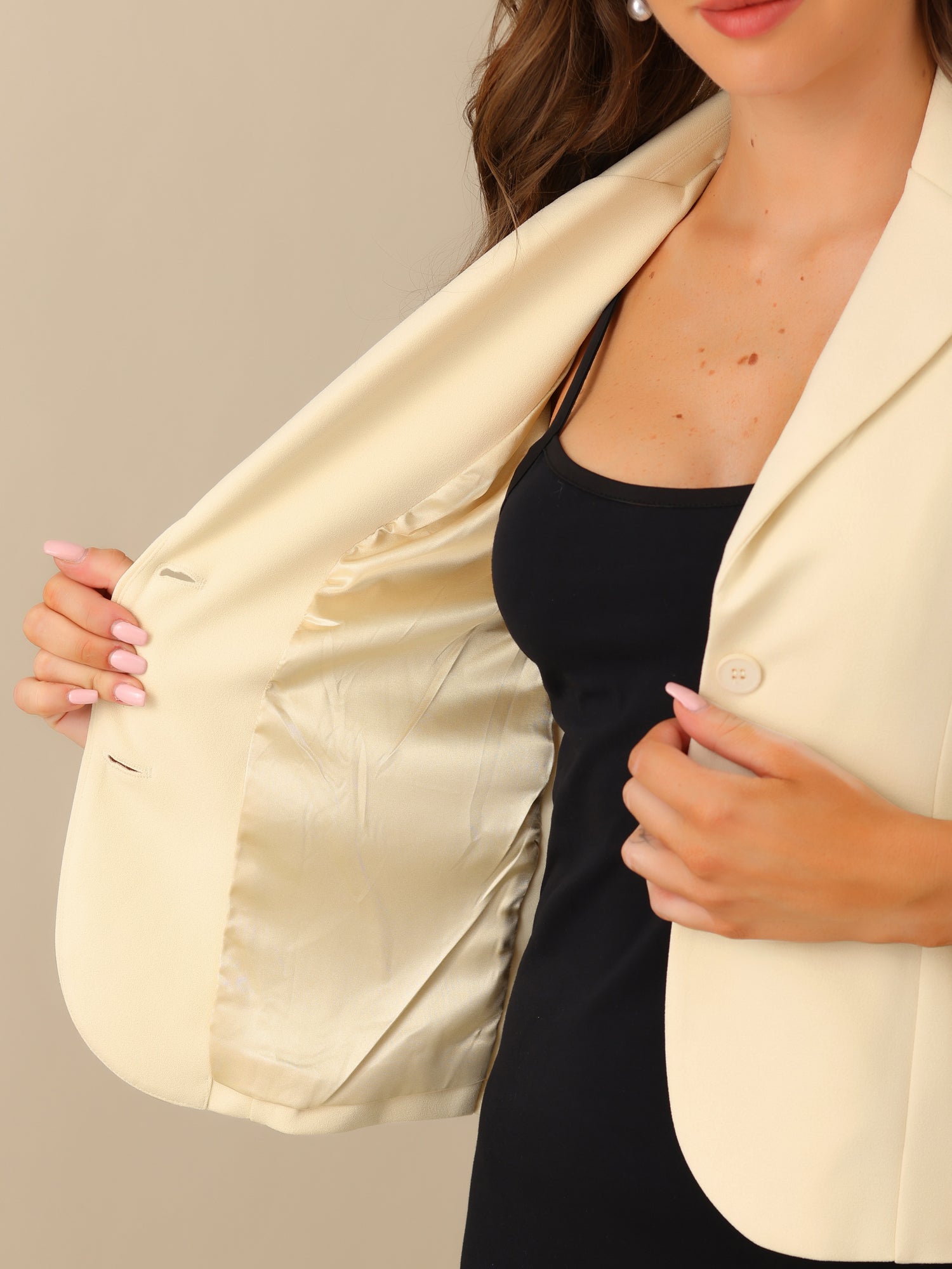 SINGLE-BREASTED STRETCH OFFICE BLAZER
