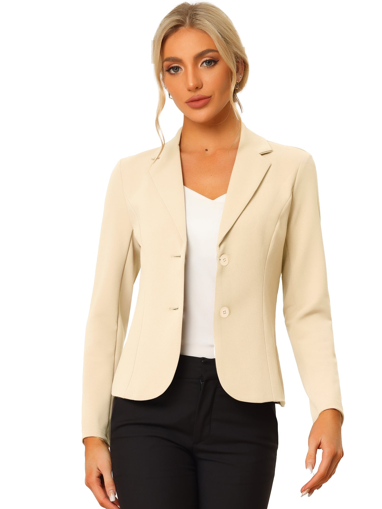 SINGLE-BREASTED STRETCH OFFICE BLAZER