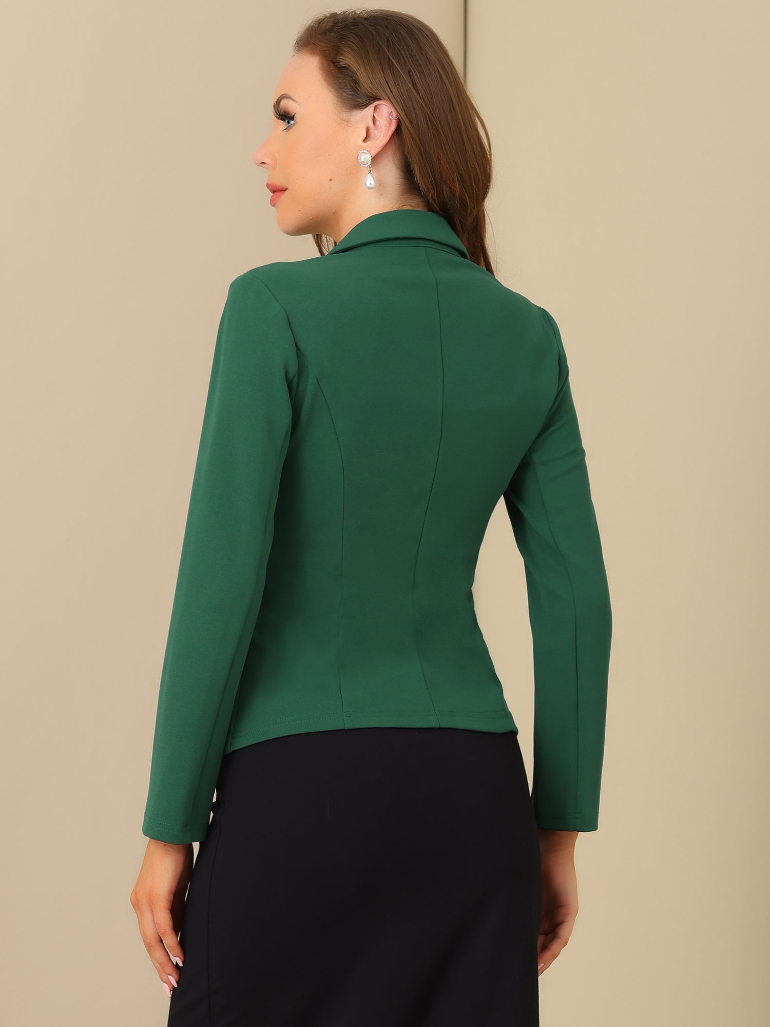 SINGLE-BREASTED STRETCH OFFICE BLAZER