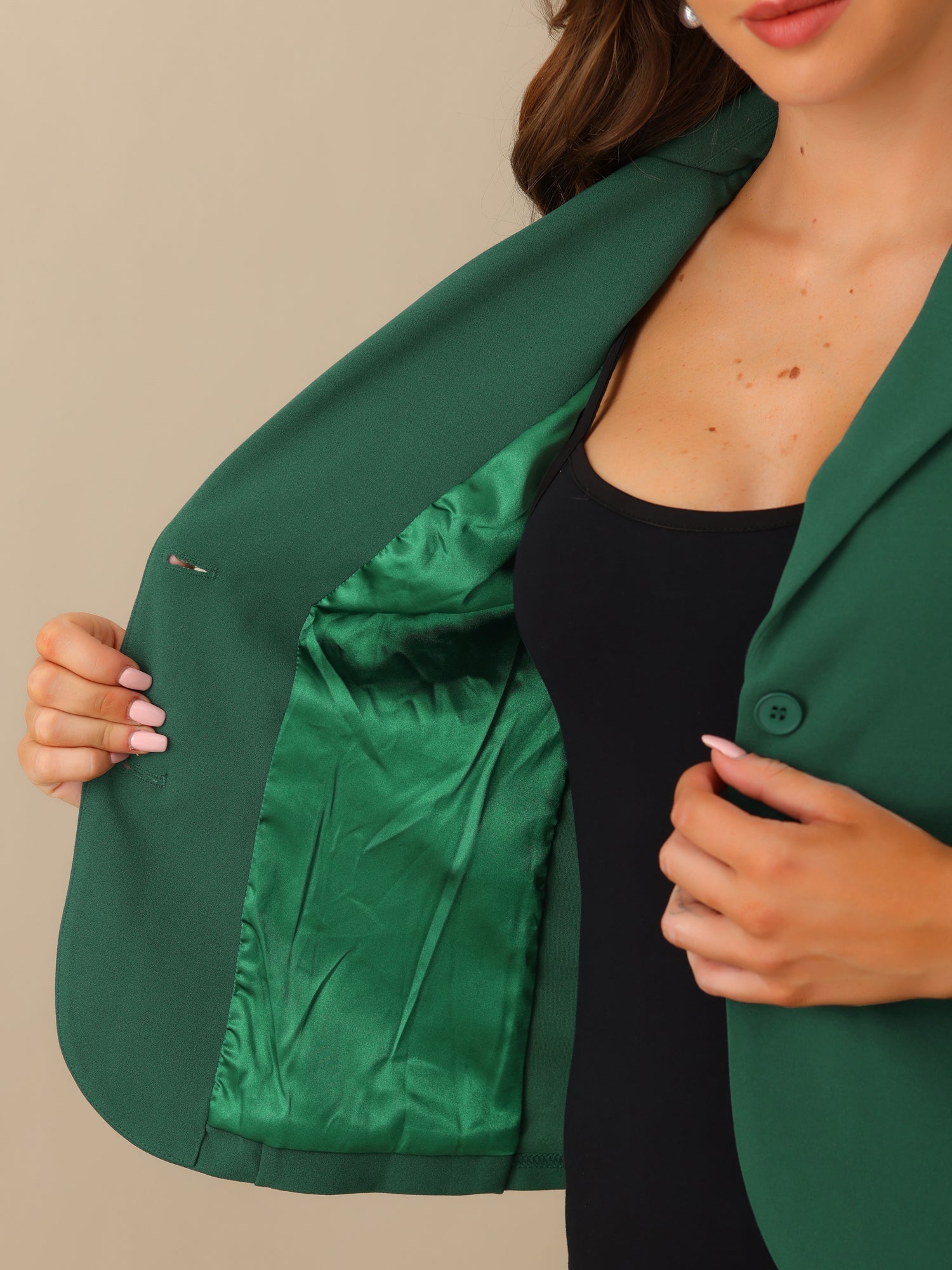SINGLE-BREASTED STRETCH OFFICE BLAZER