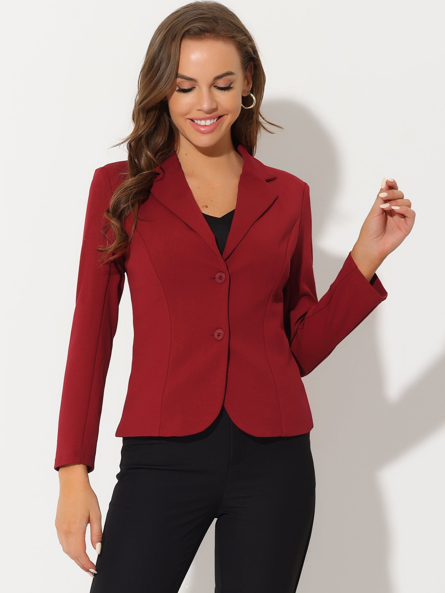 SINGLE-BREASTED STRETCH OFFICE BLAZER