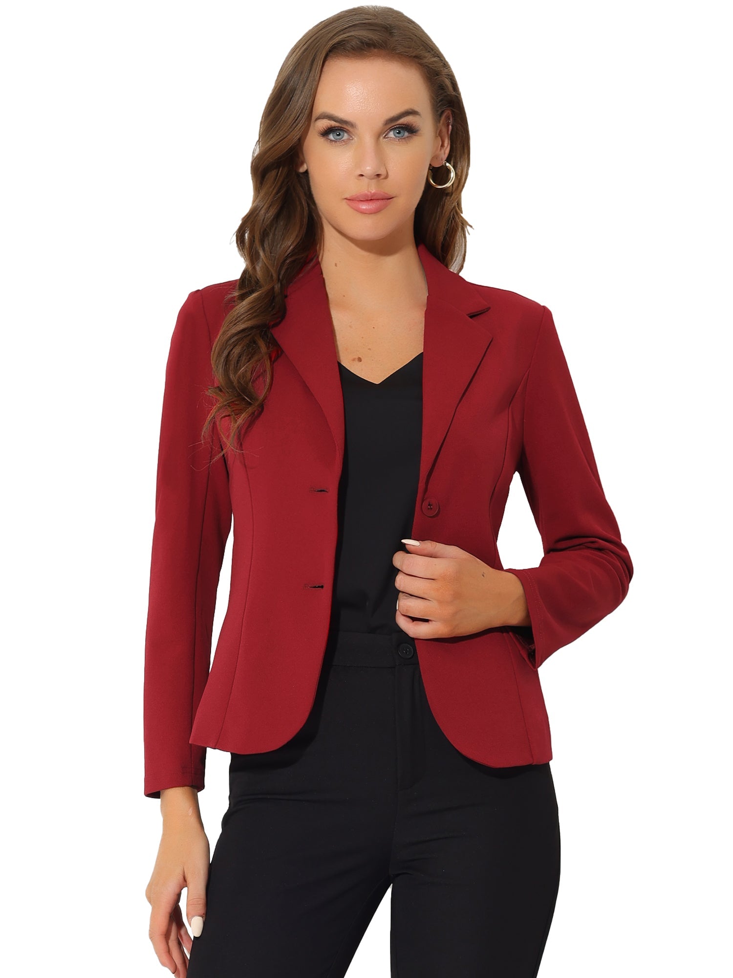 SINGLE-BREASTED STRETCH OFFICE BLAZER