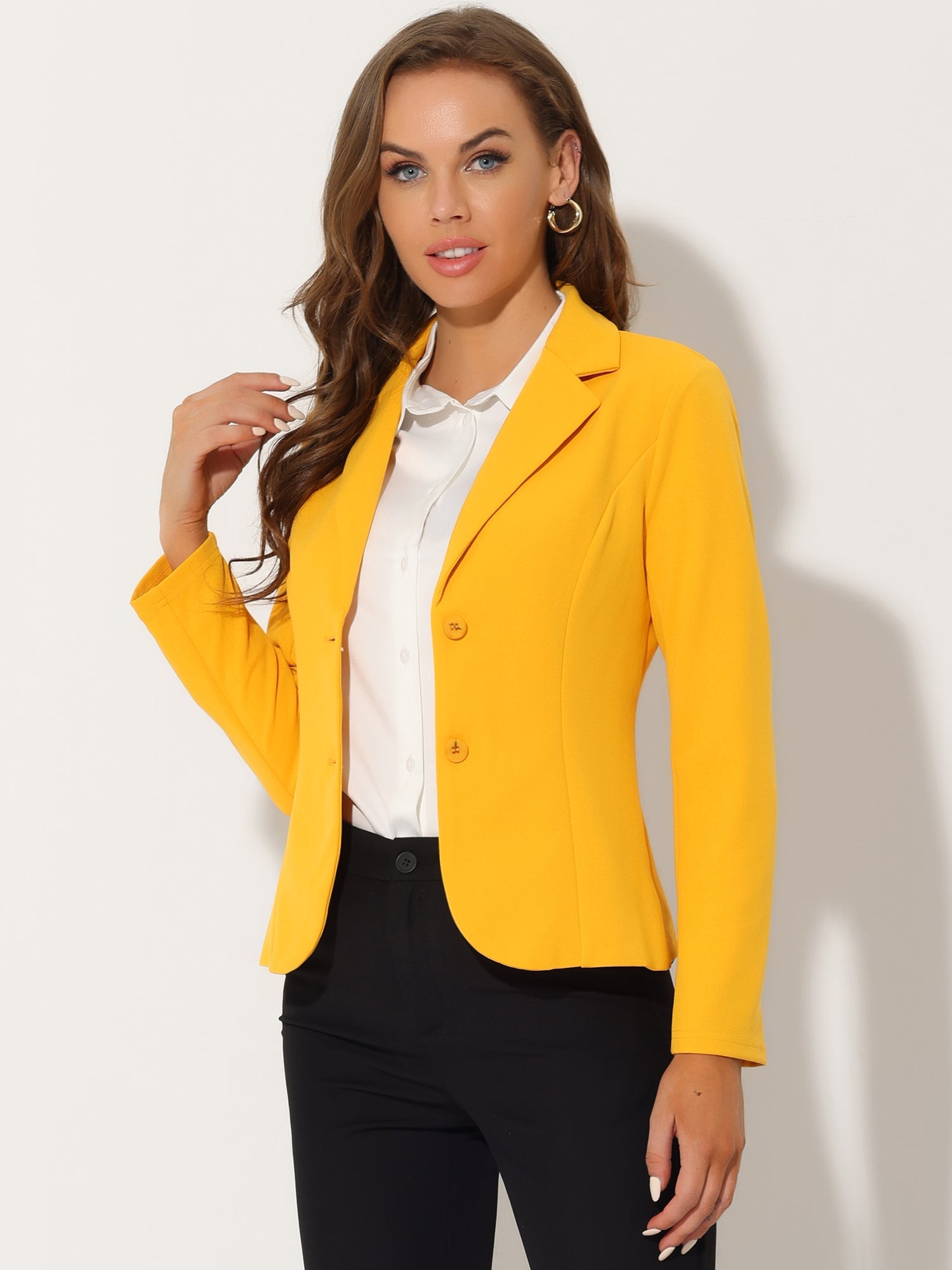 SINGLE-BREASTED STRETCH OFFICE BLAZER