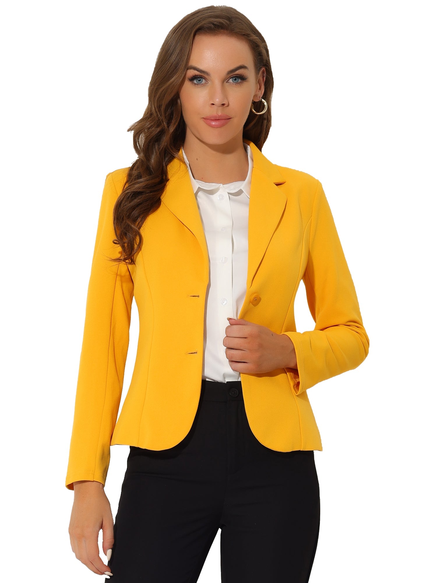 SINGLE-BREASTED STRETCH OFFICE BLAZER