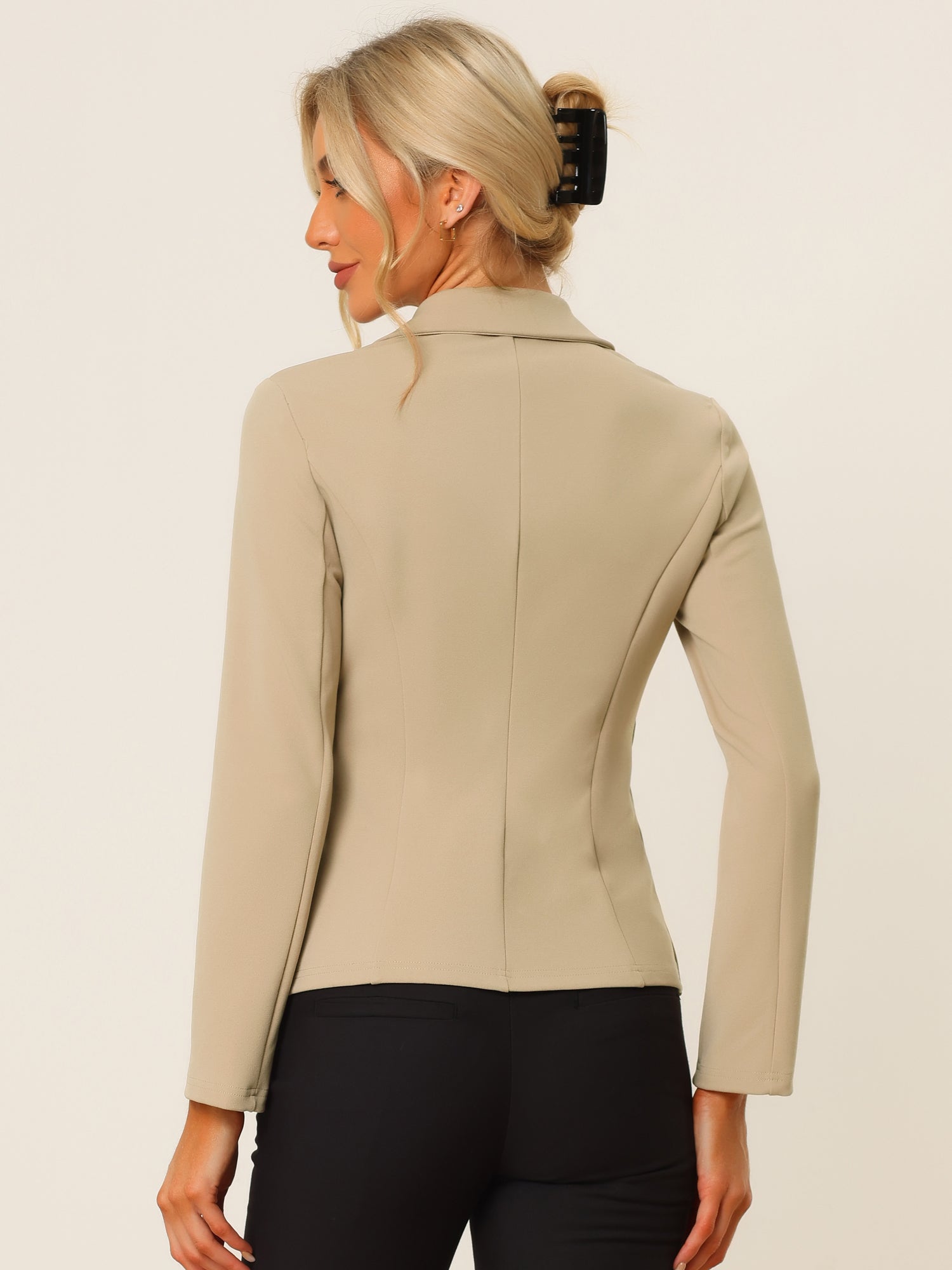 SINGLE-BREASTED STRETCH OFFICE BLAZER