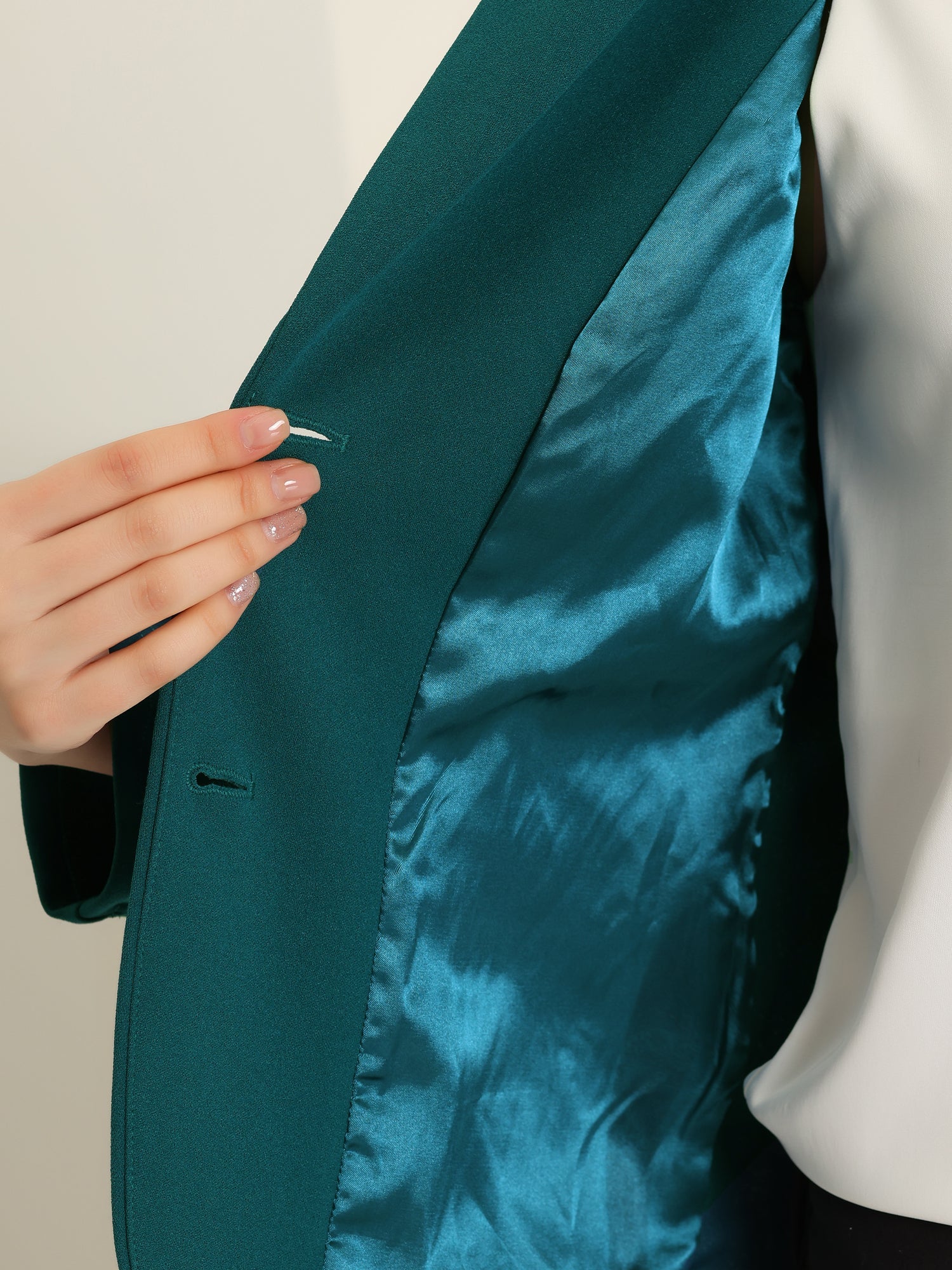 SINGLE-BREASTED STRETCH OFFICE BLAZER