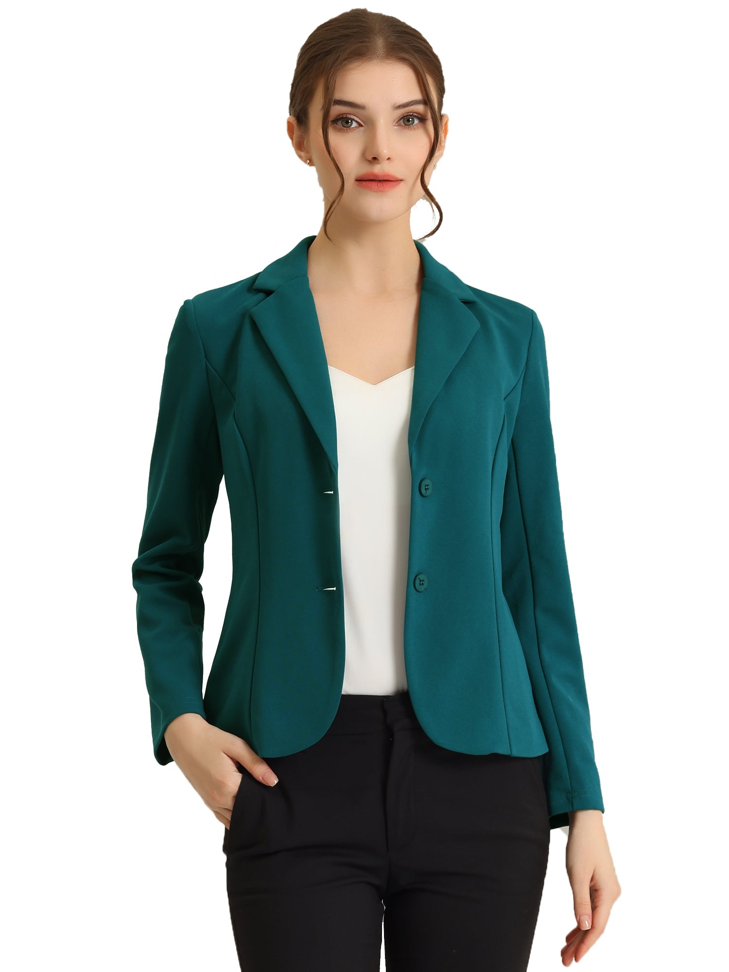 SINGLE-BREASTED STRETCH OFFICE BLAZER