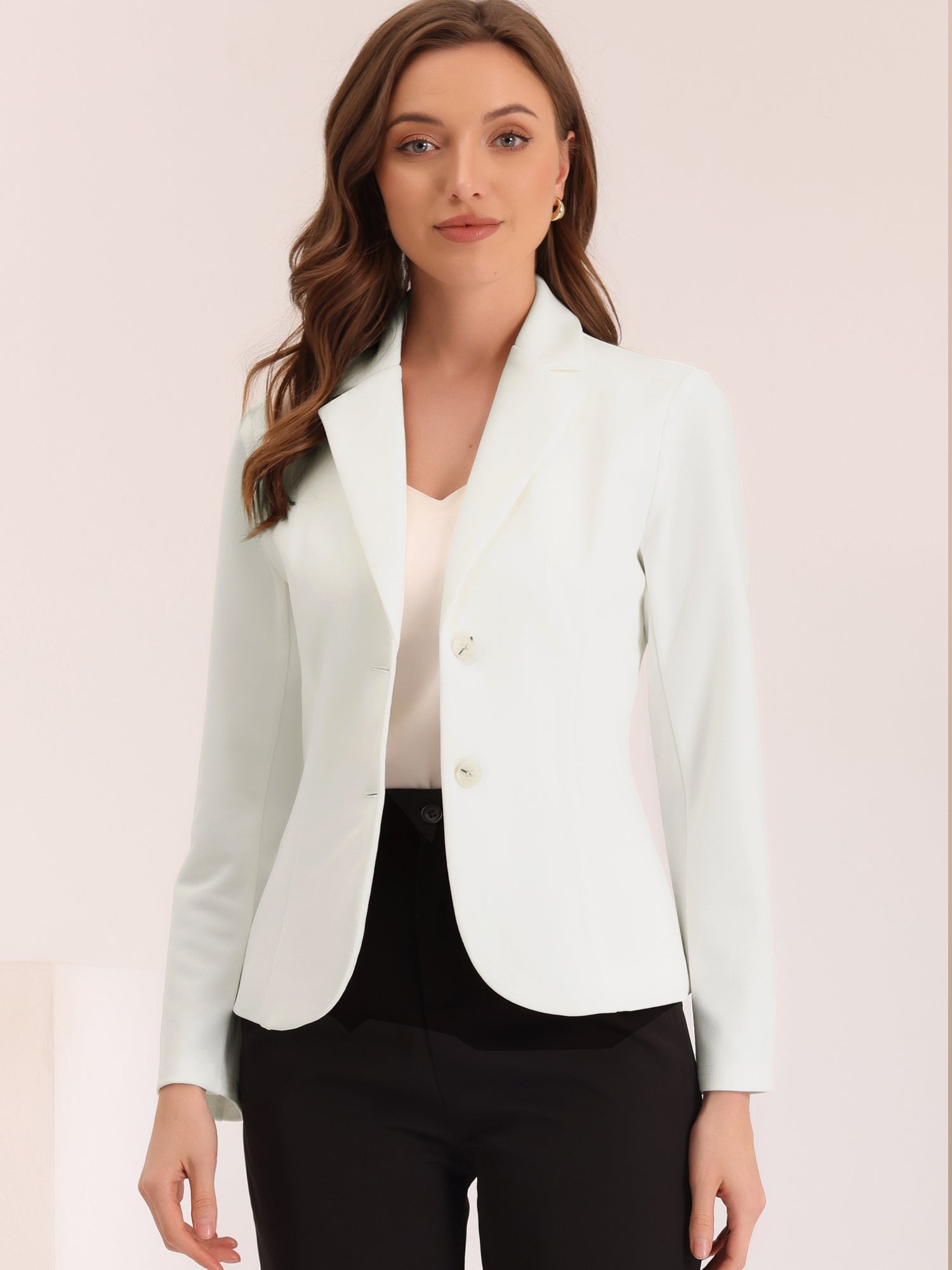 SINGLE-BREASTED STRETCH OFFICE BLAZER