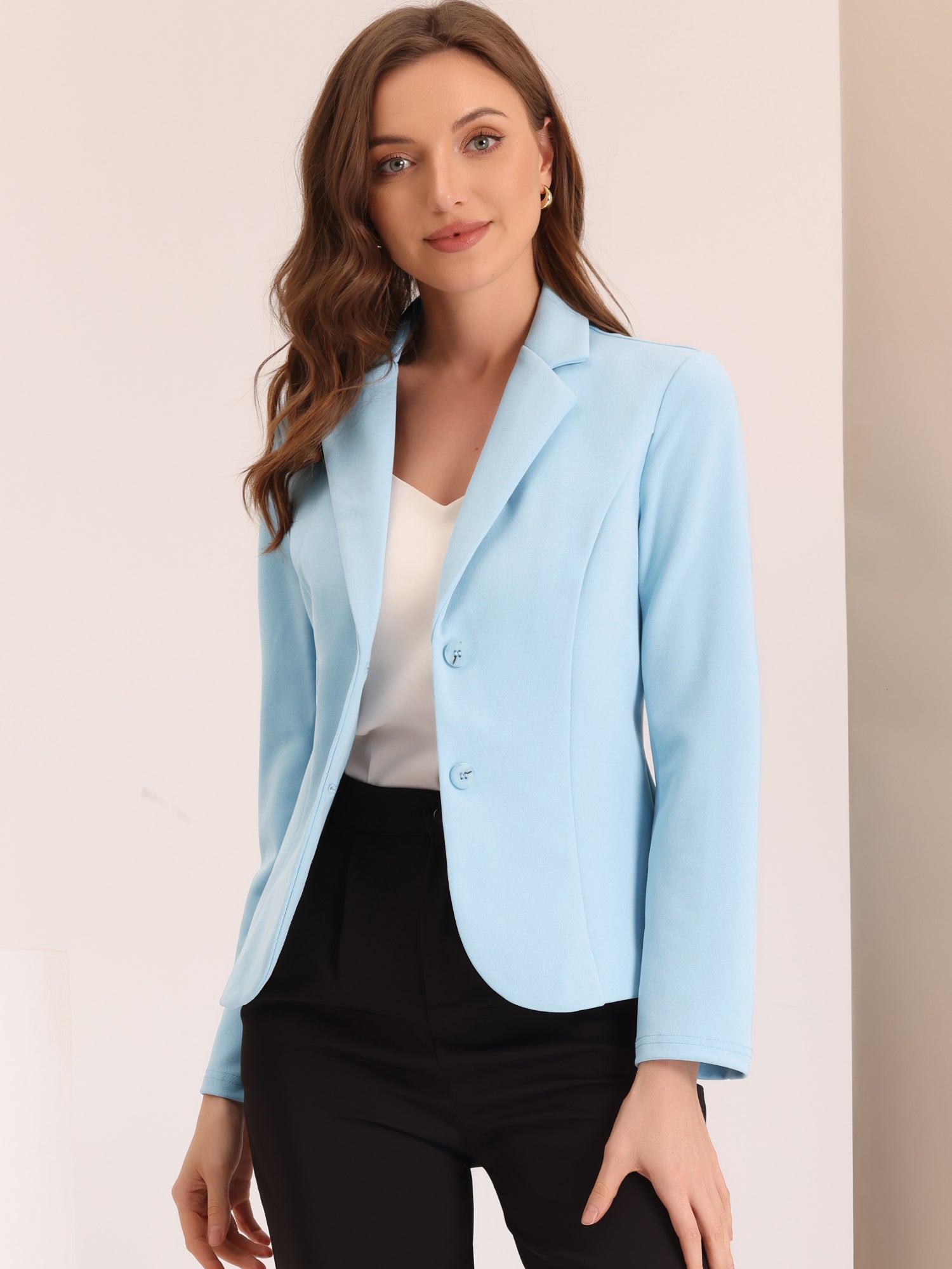 SINGLE-BREASTED STRETCH OFFICE BLAZER