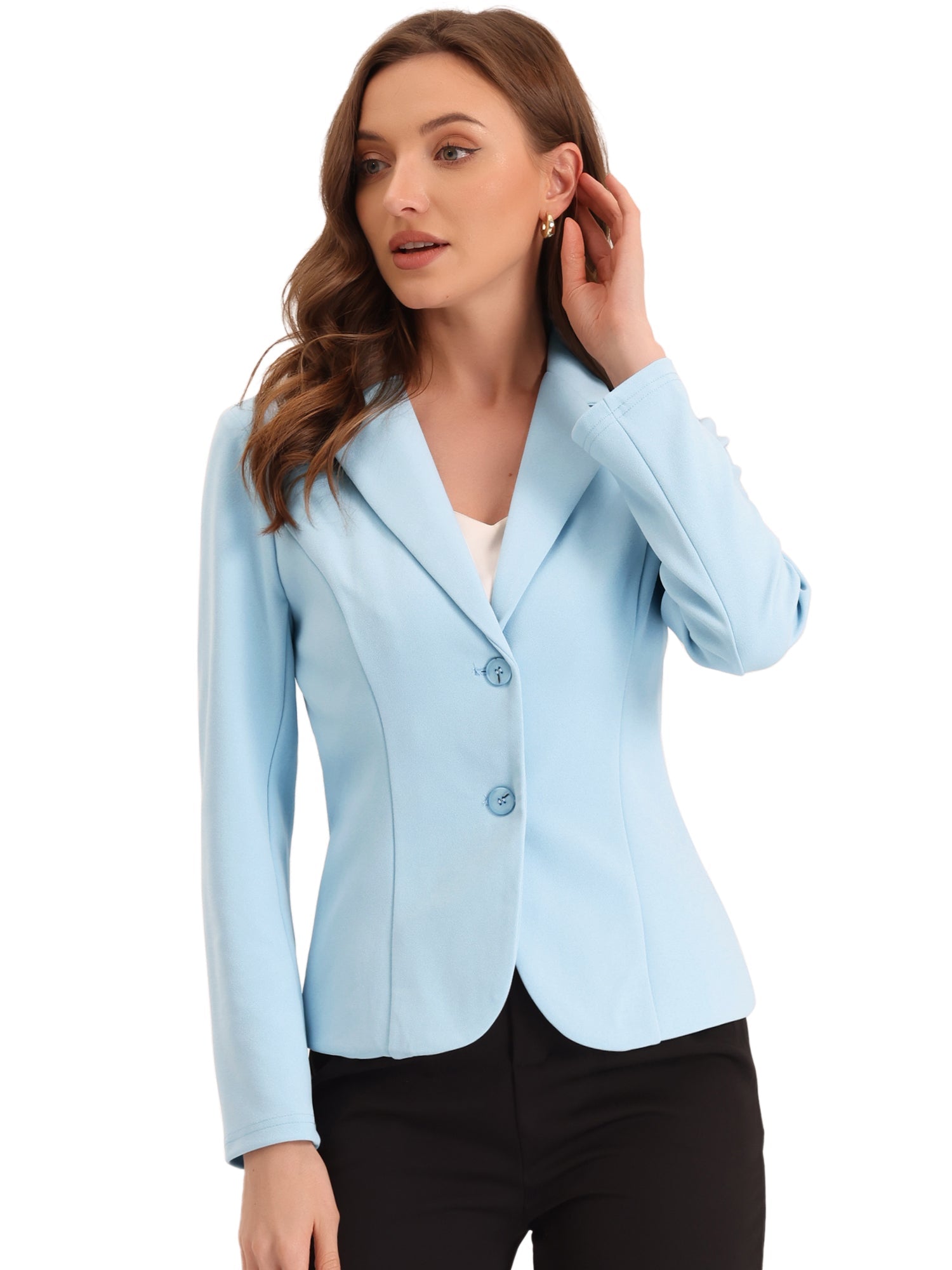 SINGLE-BREASTED STRETCH OFFICE BLAZER