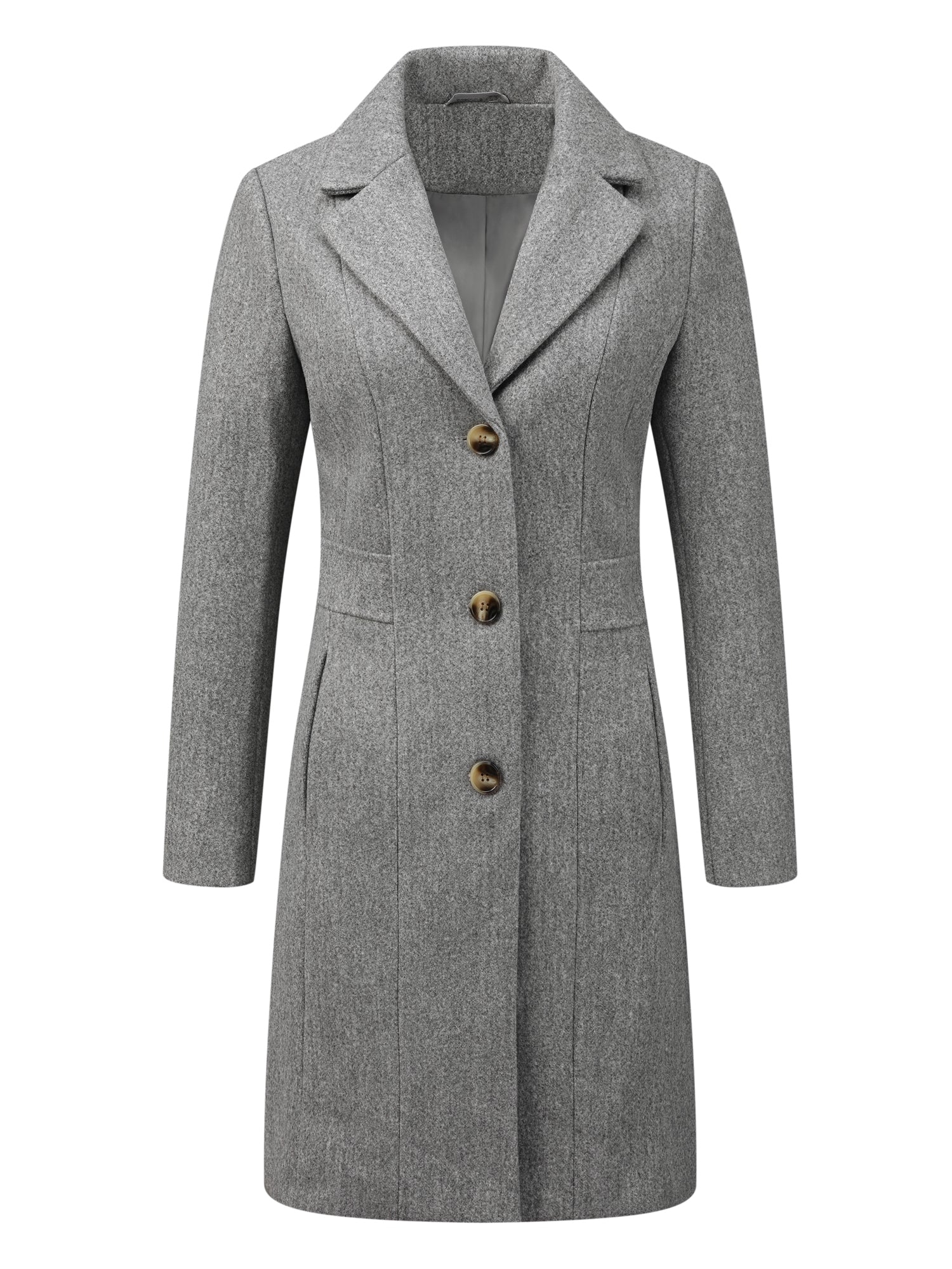 WOMEN’S WOOL COAT | LONG BUTTON WINTER JACKET