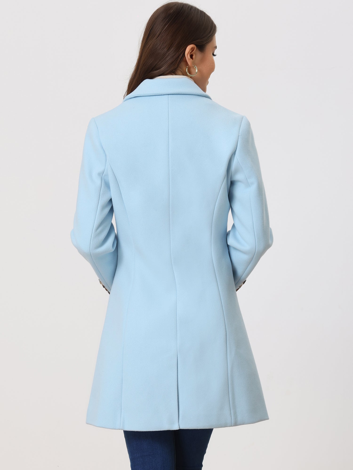 WOMEN’S WOOL COAT | LONG BUTTON WINTER JACKET