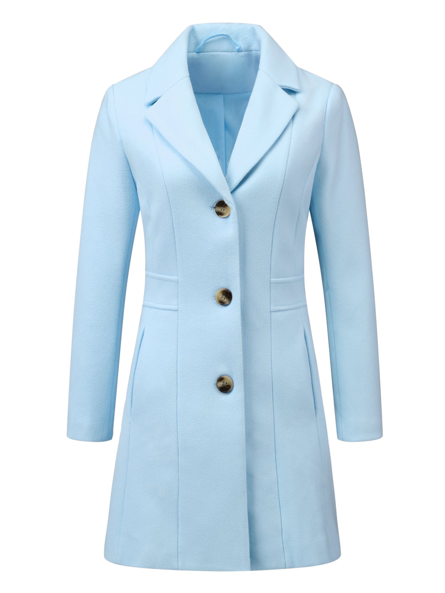 WOMEN’S WOOL COAT | LONG BUTTON WINTER JACKET
